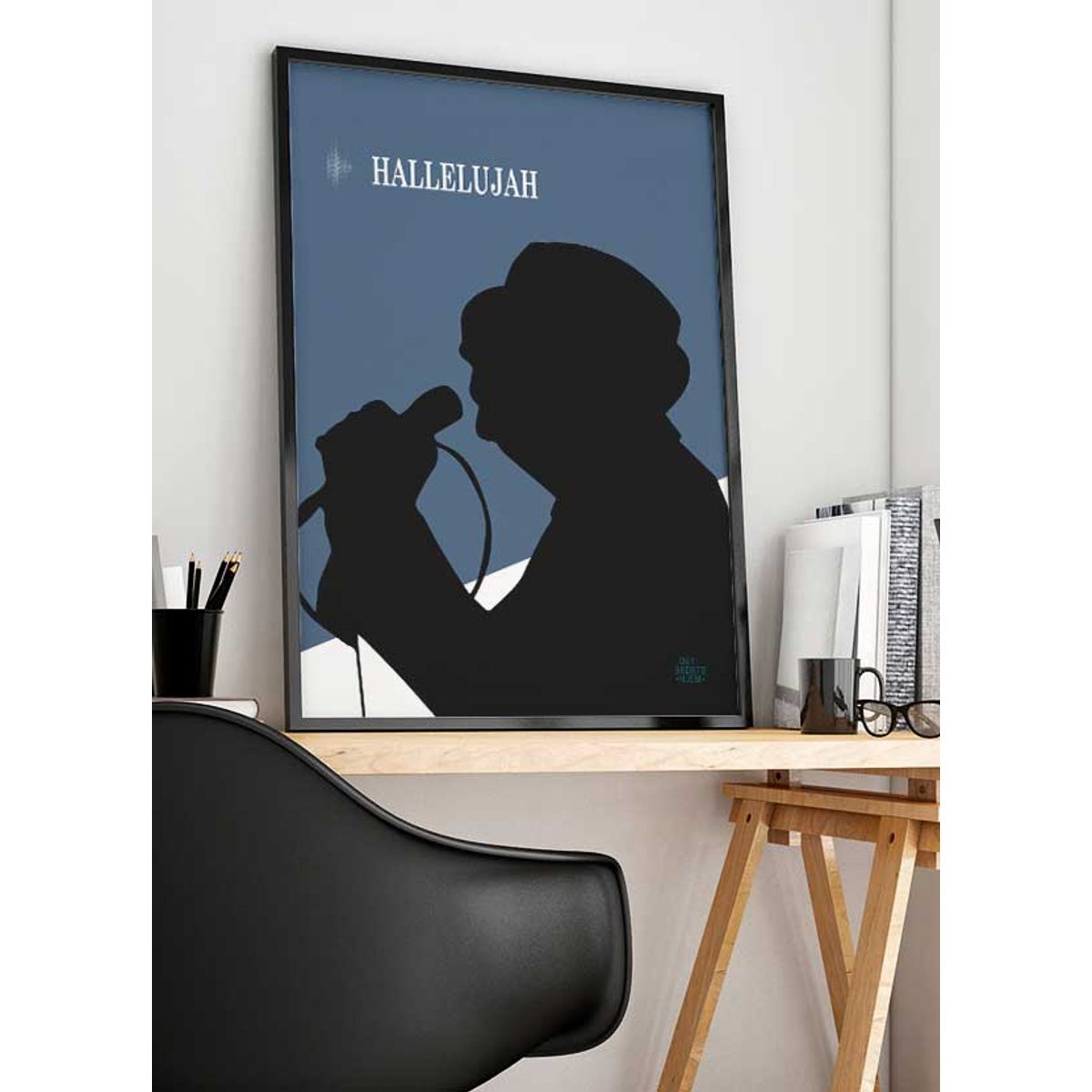 Hallelujah-plakat (blå) - Download PDF og print selv i mange formater kr. 299