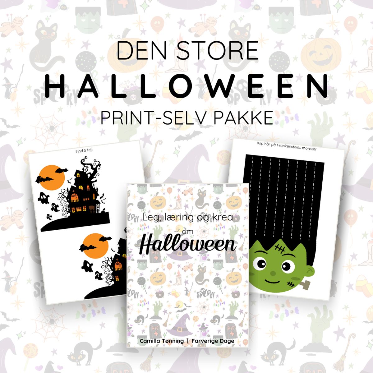 Halloween print-selv pakken - 4-6 år