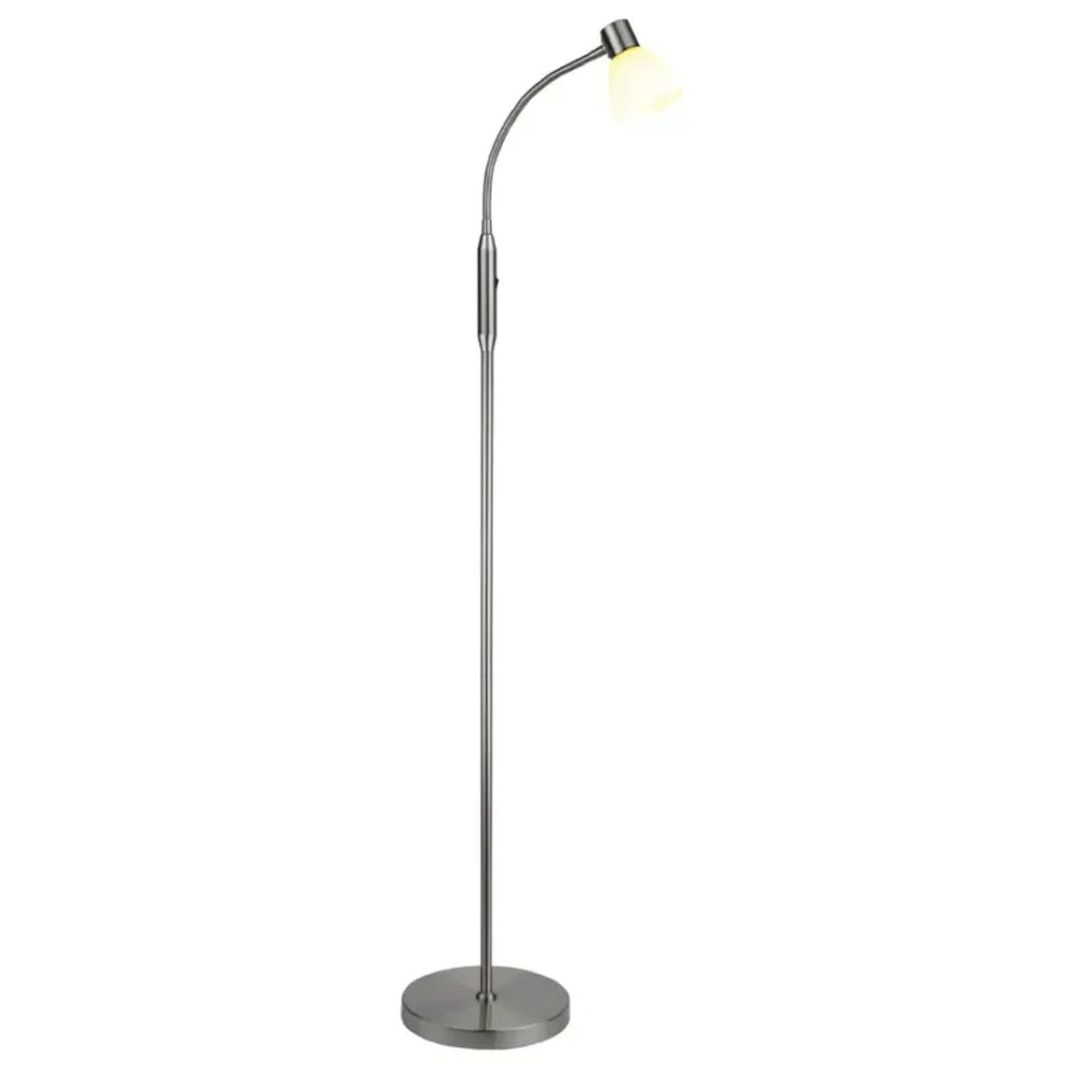 Halo Design HUDSON Gulvl. LED 1L G9, Opal glas / B-Stål - 736898