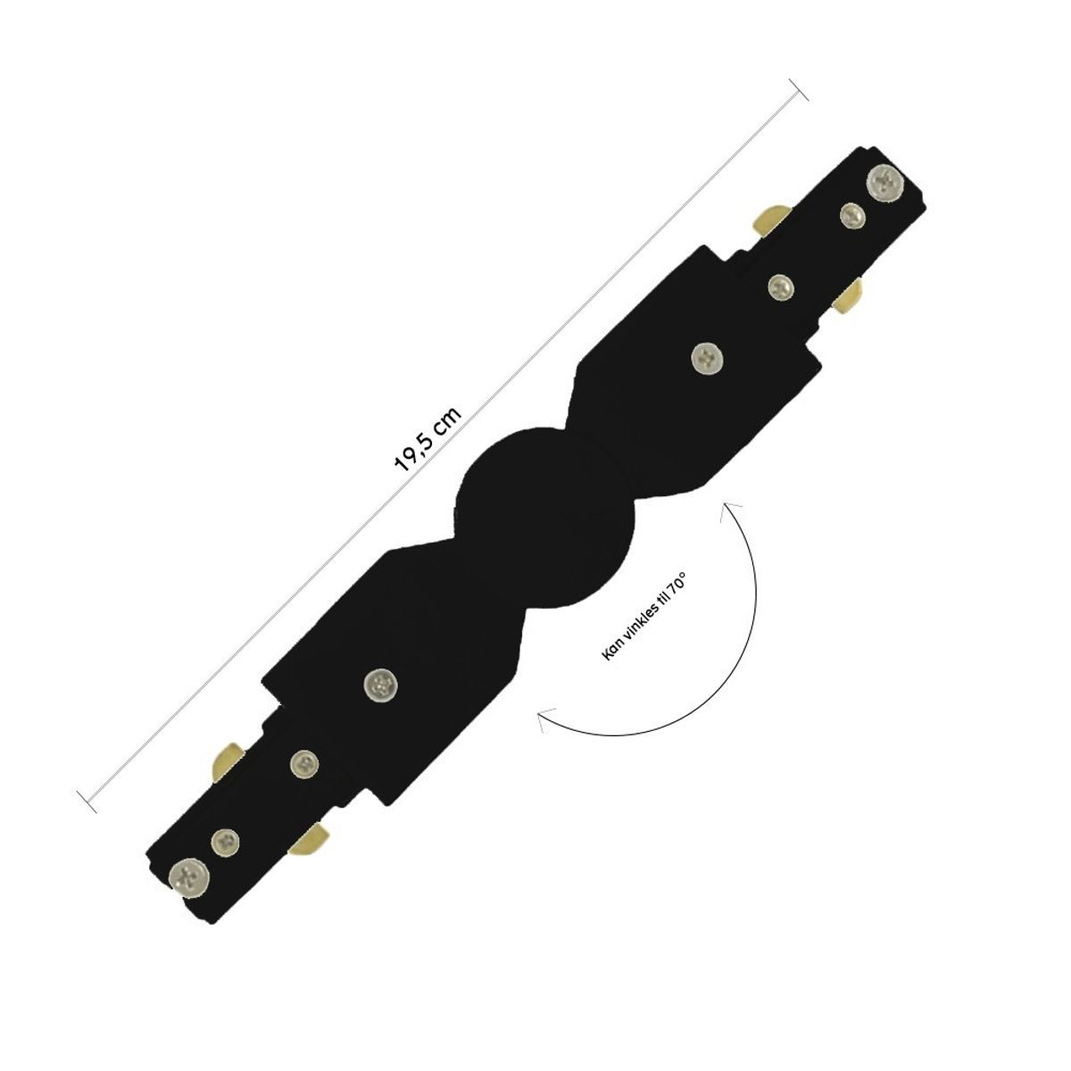 Halo Design - Midter tilslutning Halo Track sort