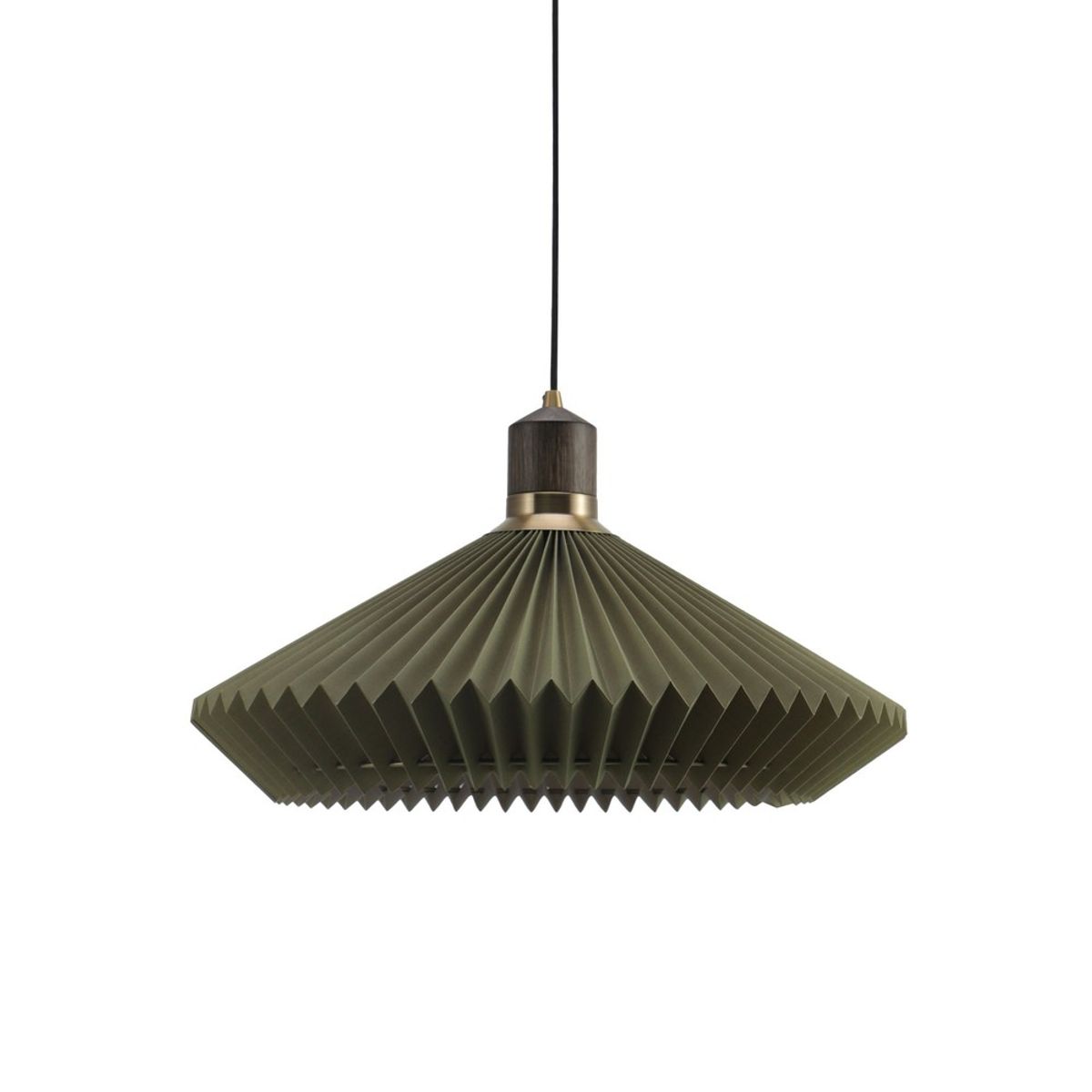 Halo Design - Paris Pendant Ø56 cm Grøn - Sort kabel - Stofskærm