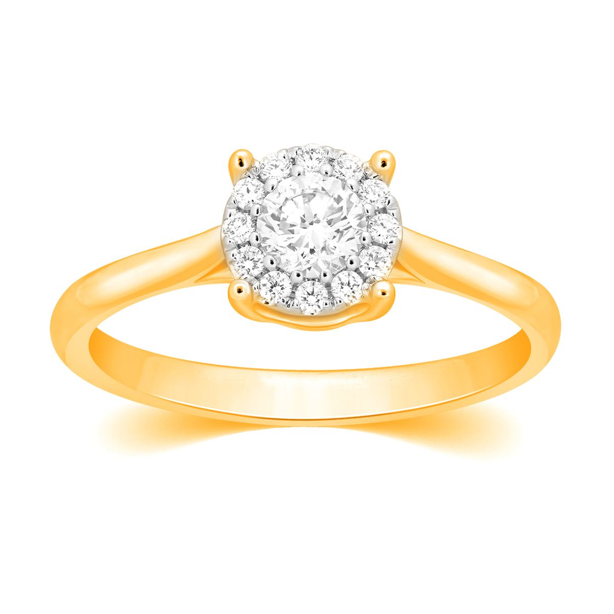 HALO Flower ring i 18 kt. guld- eller hvidguld, 0.34 ct - 50