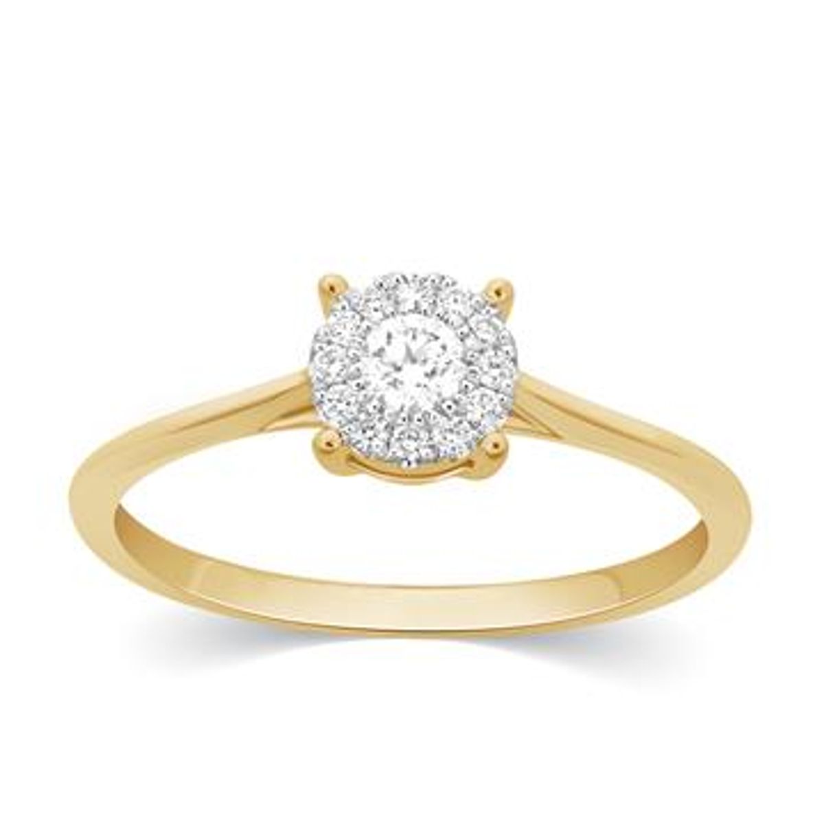 HALO Flower ring med 0.19 ct diamanter i 18 kt guld eller hvidguld - 50