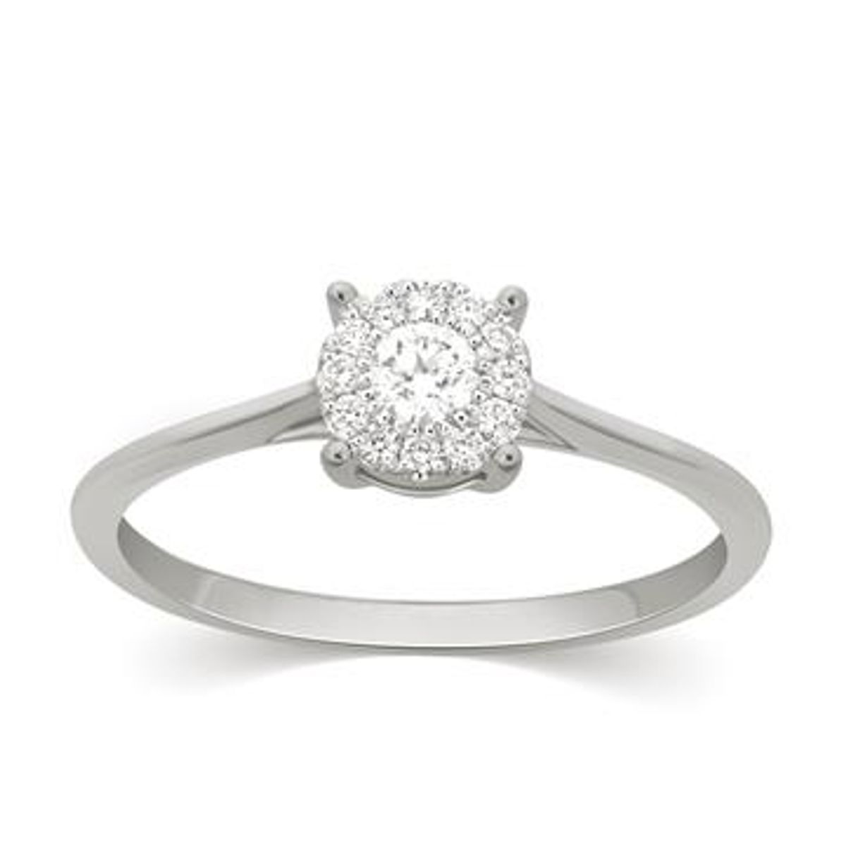 HALO Flower ring med 0.19 ct diamanter i 18 kt guld eller hvidguld - 51