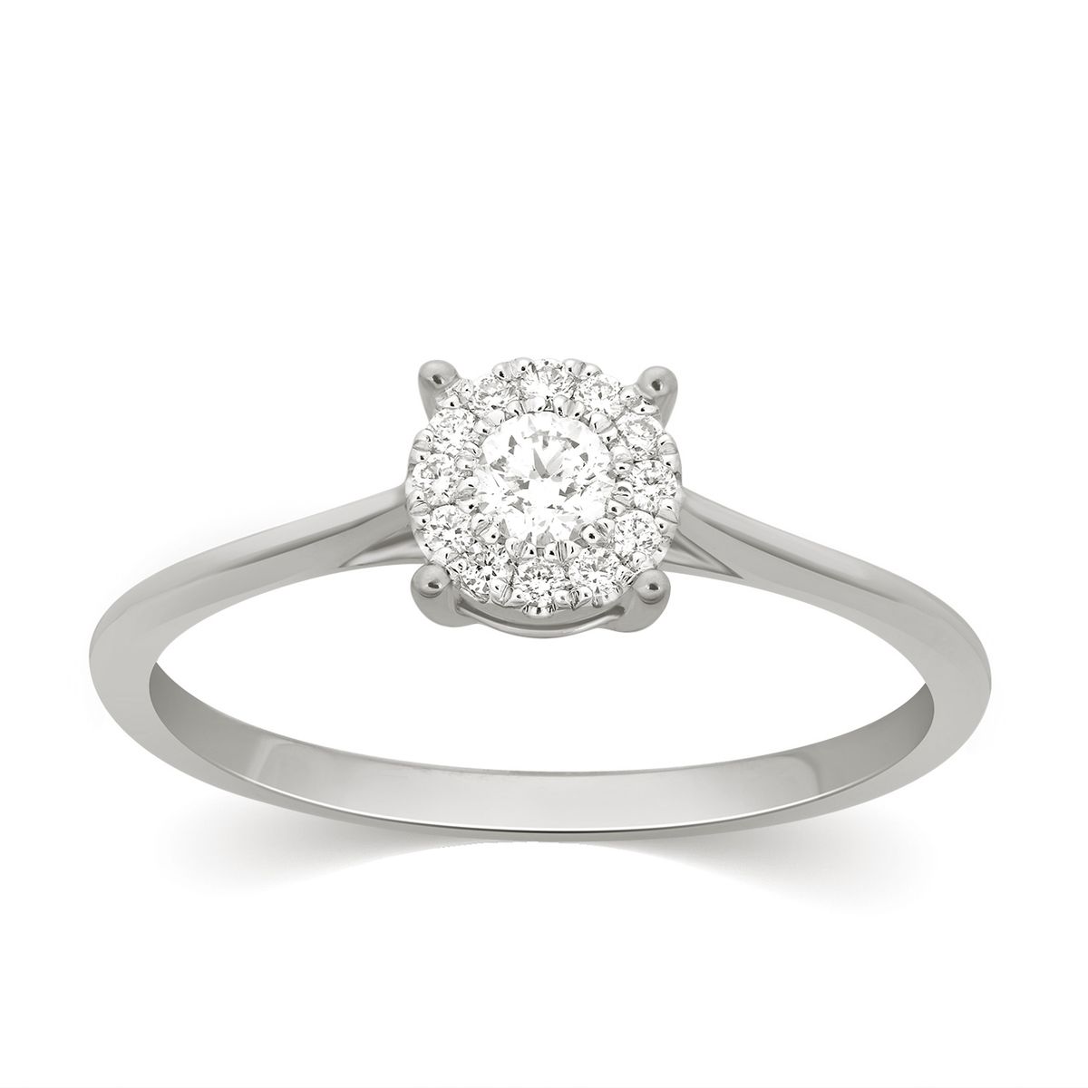 HALO Flower ring med 0.19 ct diamanter i 18 kt guld eller hvidguld - 57