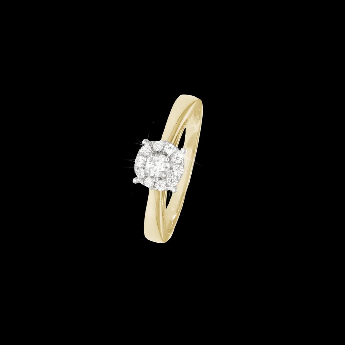 Halo Ring 0,22 ct. TW/SI - 57 / Guld