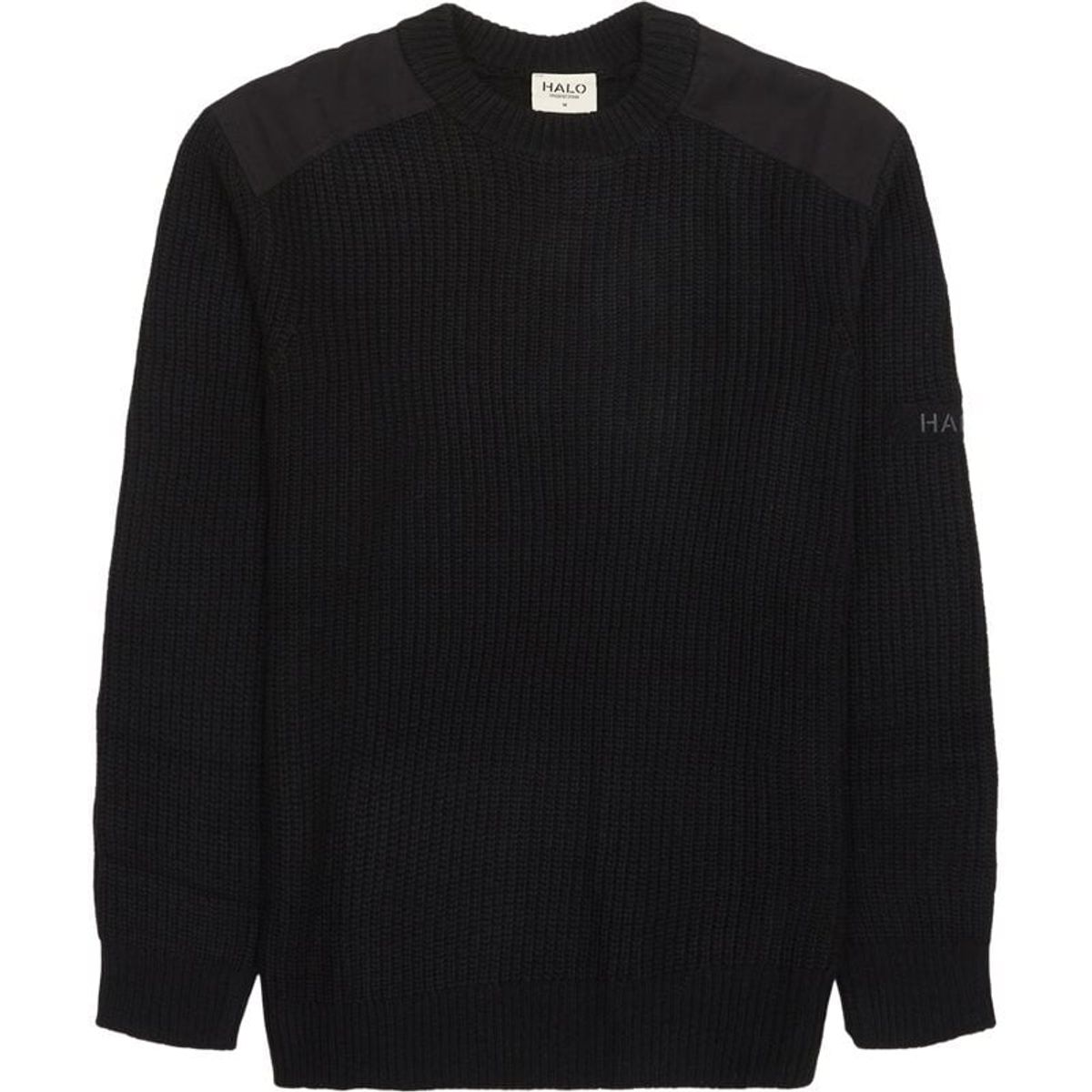 Halo Wool Crew Knit Strik Black