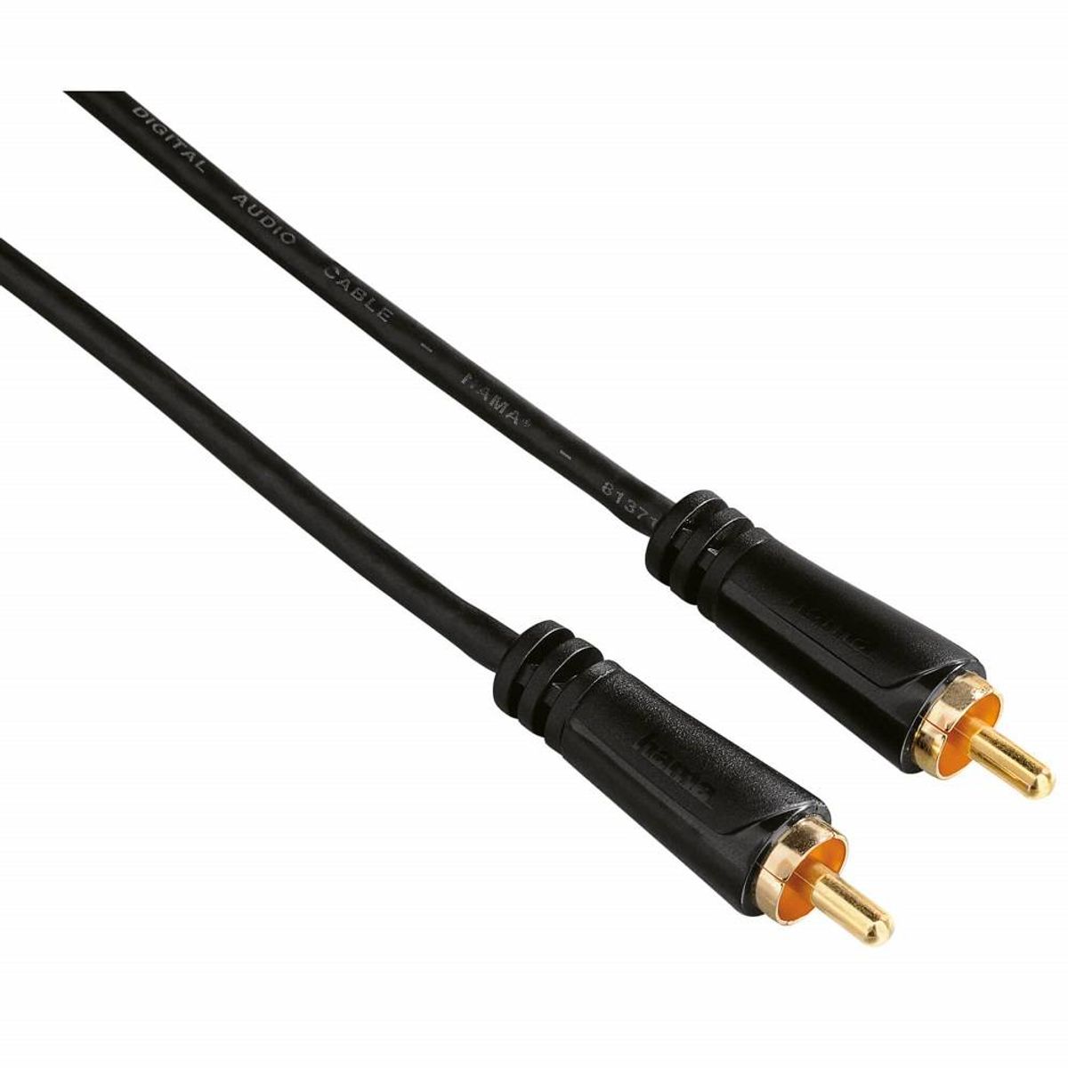 HAMA Audio Kabel 1 Phono-1 Phono 75ohm 3,0m Sort Guldbelagt TL