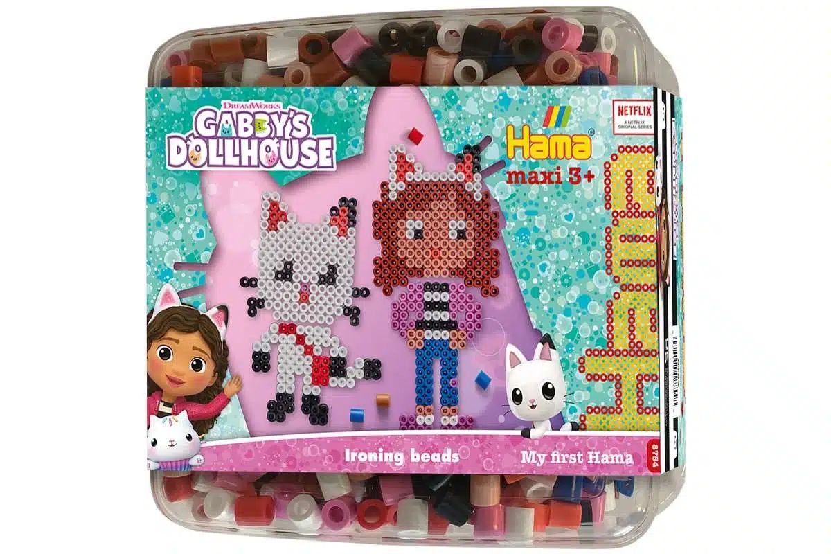 HAMA maxi Gabby's Dollhouse, perler+plade i bøtte