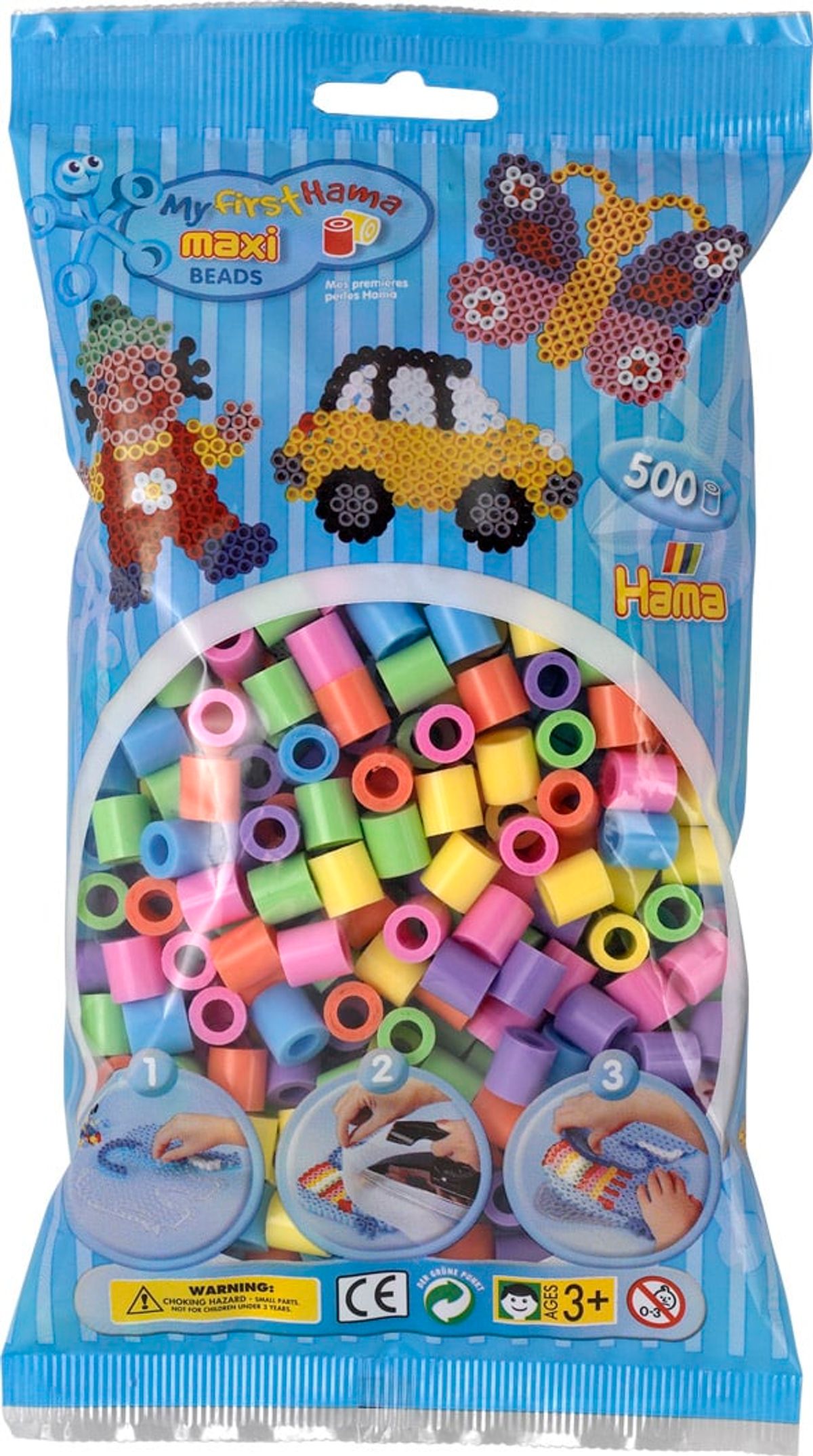 Hama Maxi Perler - 500 stk Pastel Mix 50 (8571)