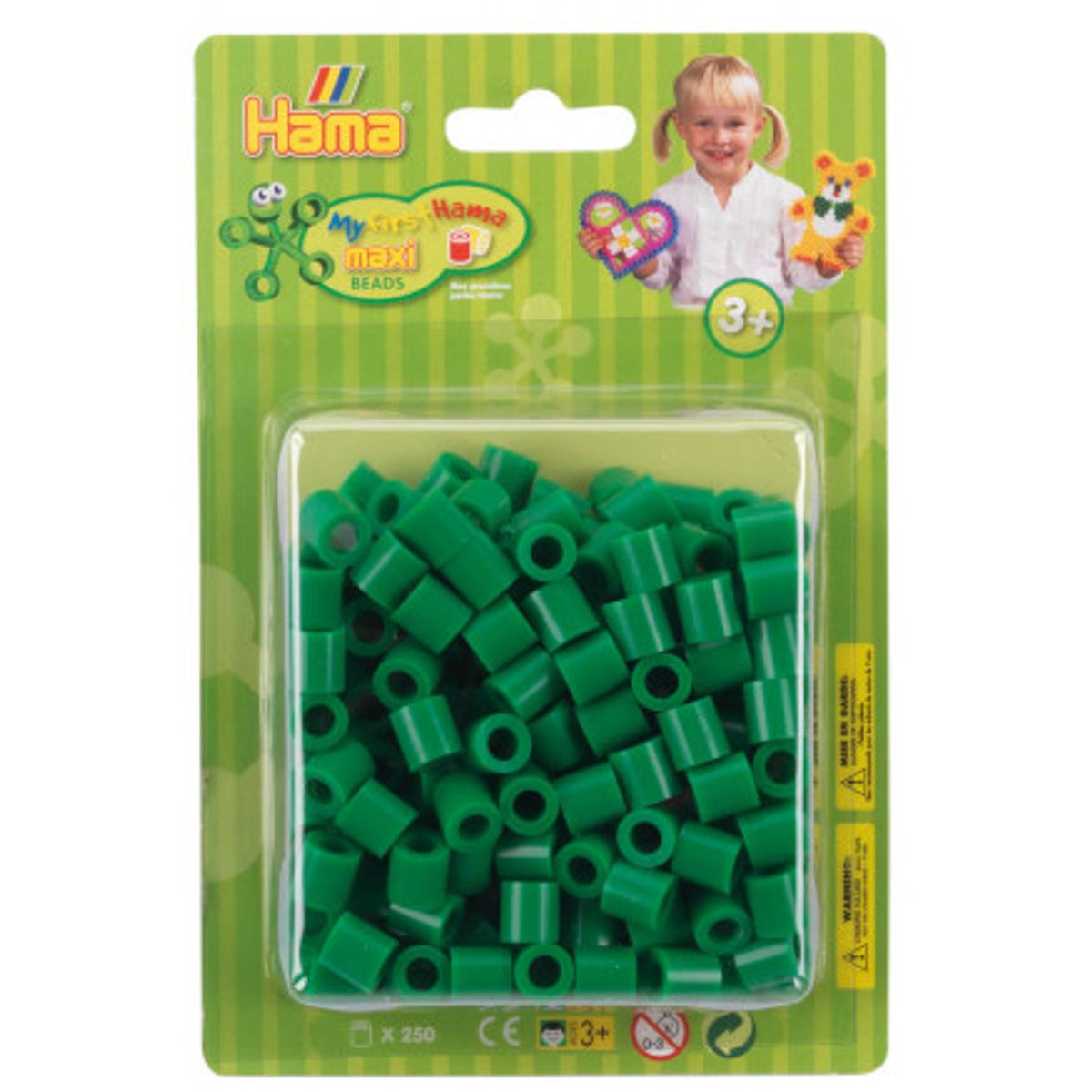 Hama Maxi Perler Blisterpak 8510 Grøn - 250 stk