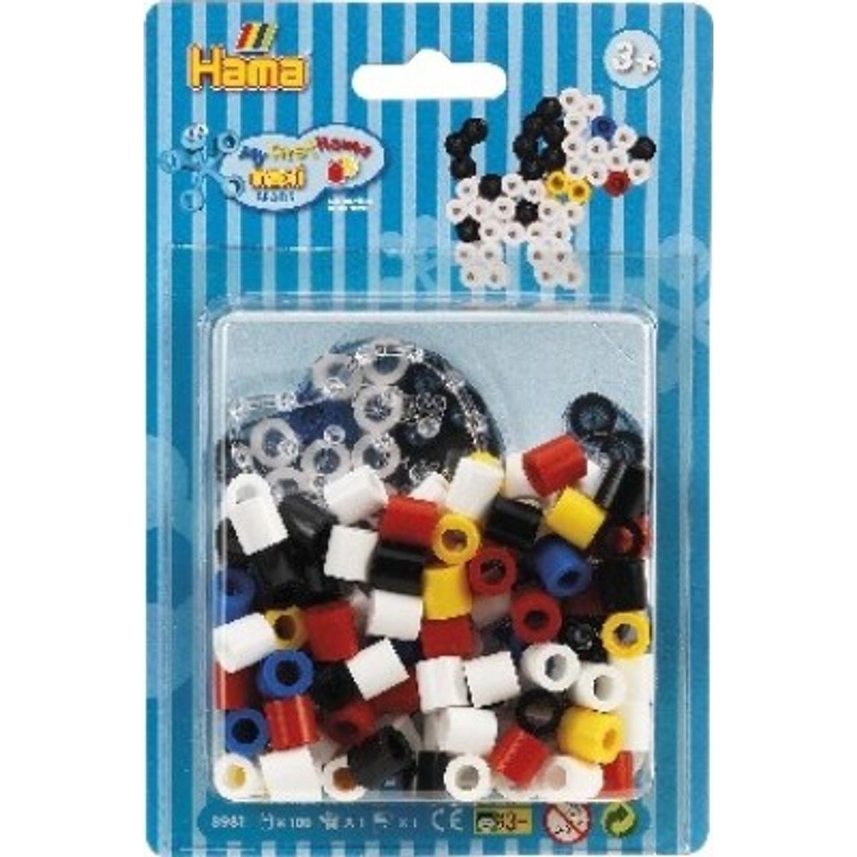 Hama Maxi Perlesæt - Hund Perleplade Og Perler - 8981