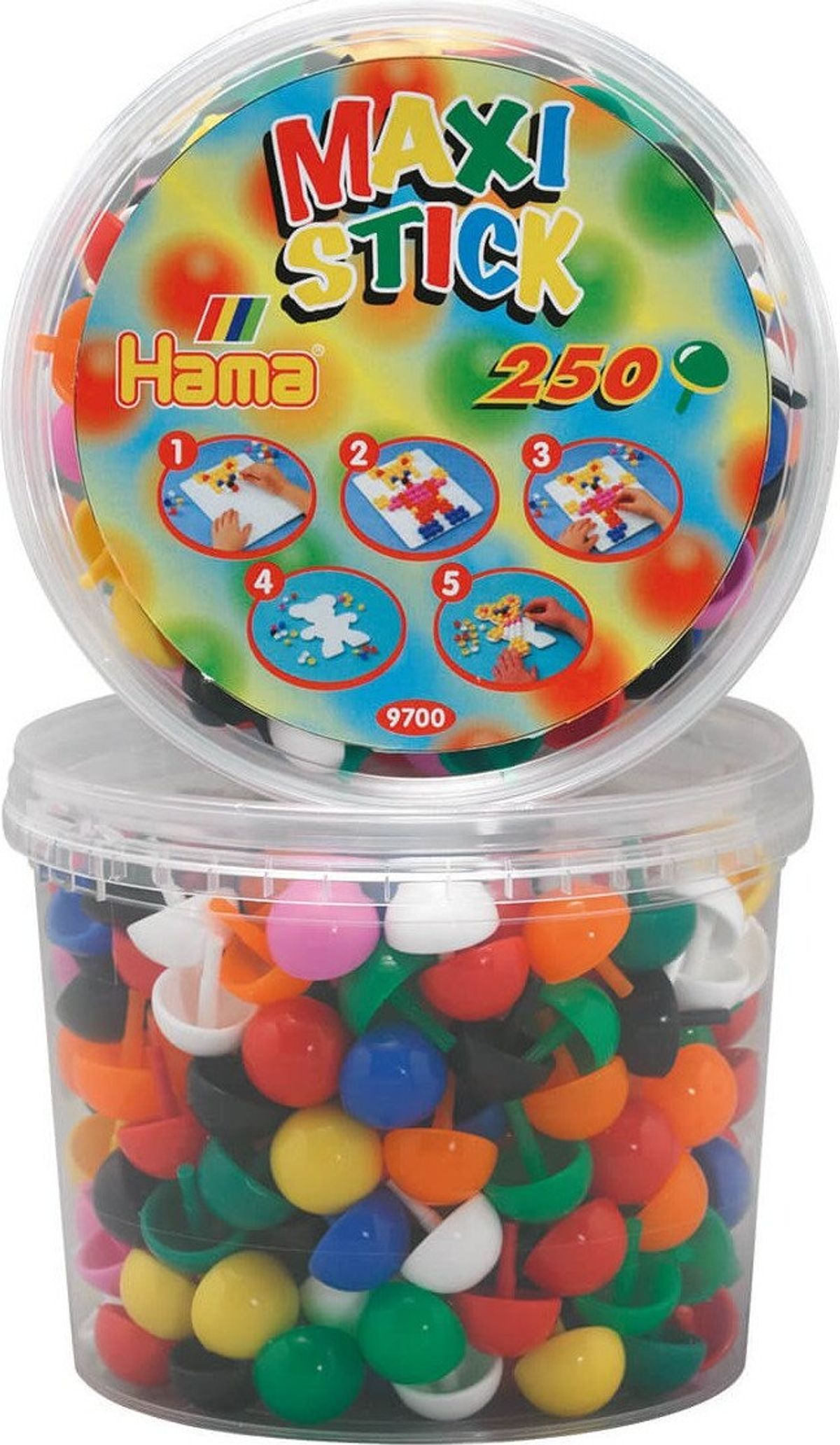 Hama Maxi Stick - Stifter I Bøtte - 250 Stk - 9700