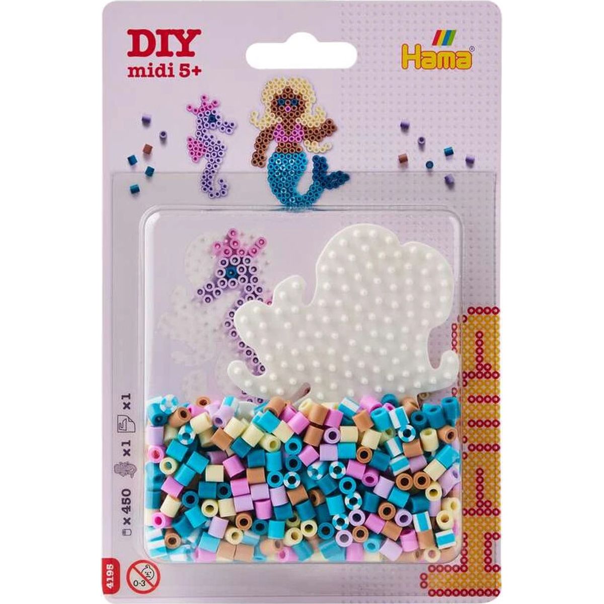 Hama Midi Blister Lille Havfrue Plade + Perler - 4195