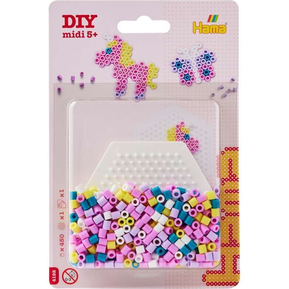 Hama Midi Blister Lille Hexagonal Plade + Perler - 4192