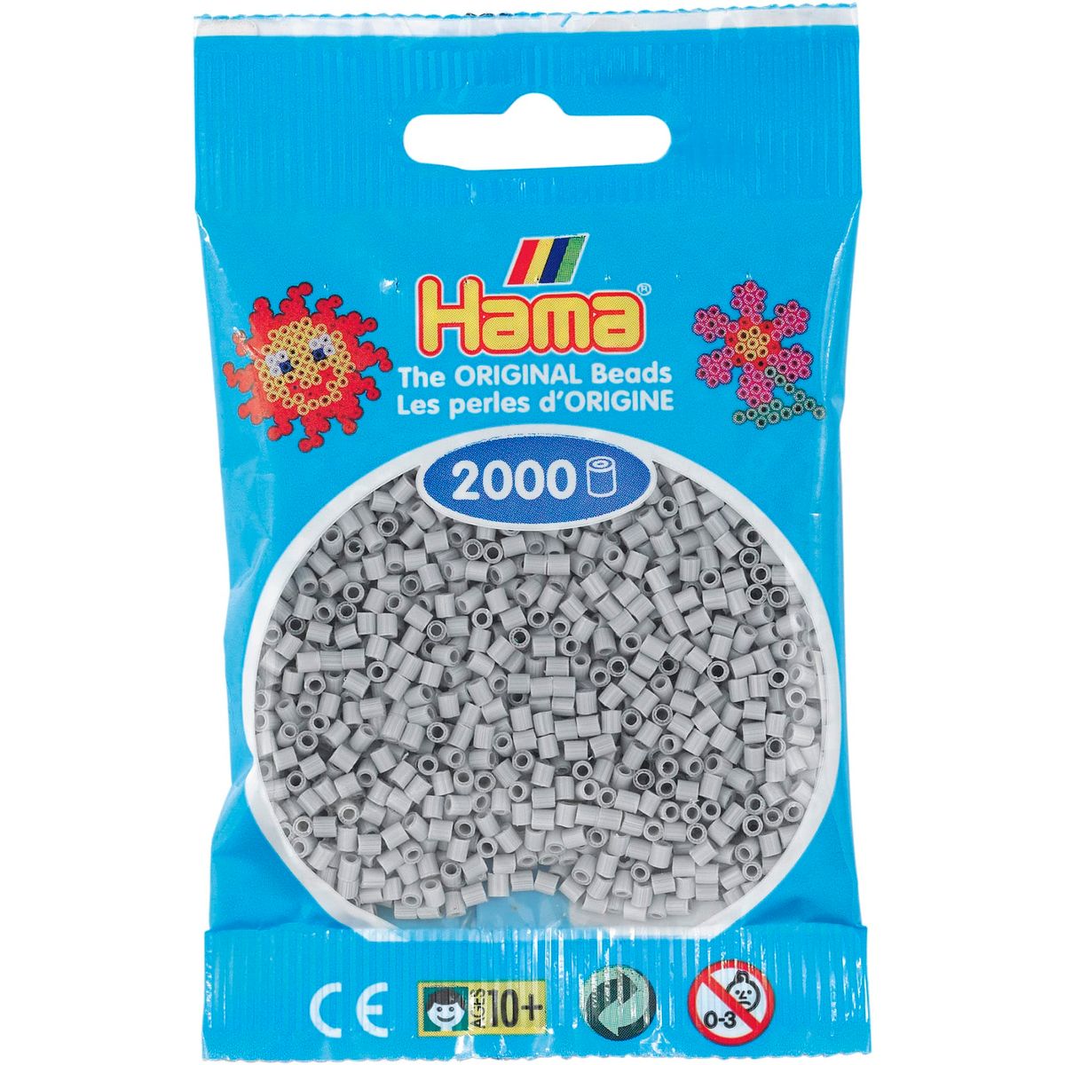 Hama Mini Perler 2.000 stk lysegrå - Mini (501-70)