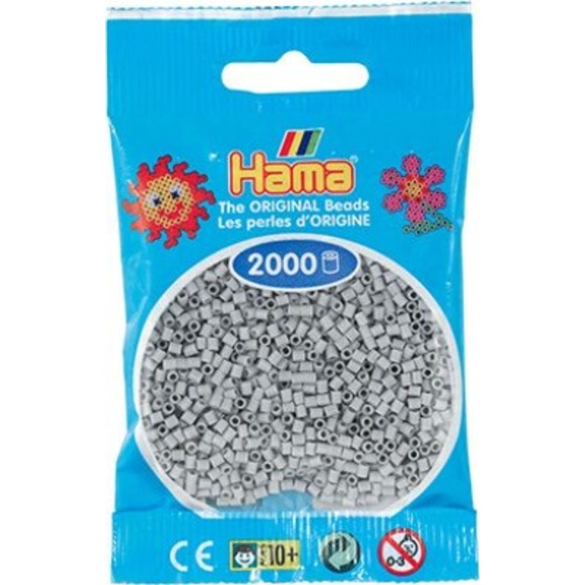 Hama Mini Perler - Lysegrå - 2.000 Stk. - 501-70