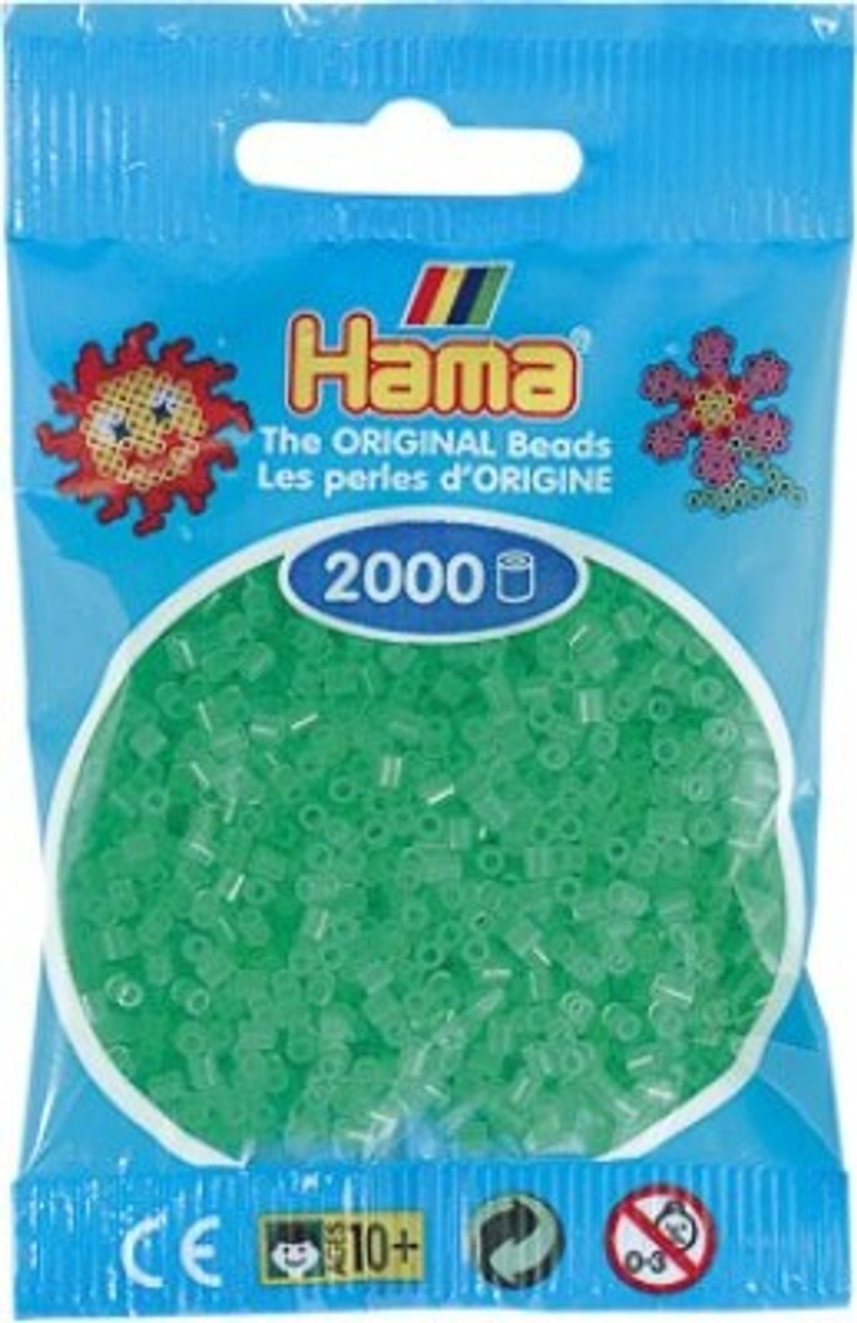 Hama Mini Perler - Neon Grøn - 2..000 Stk. - 501-37