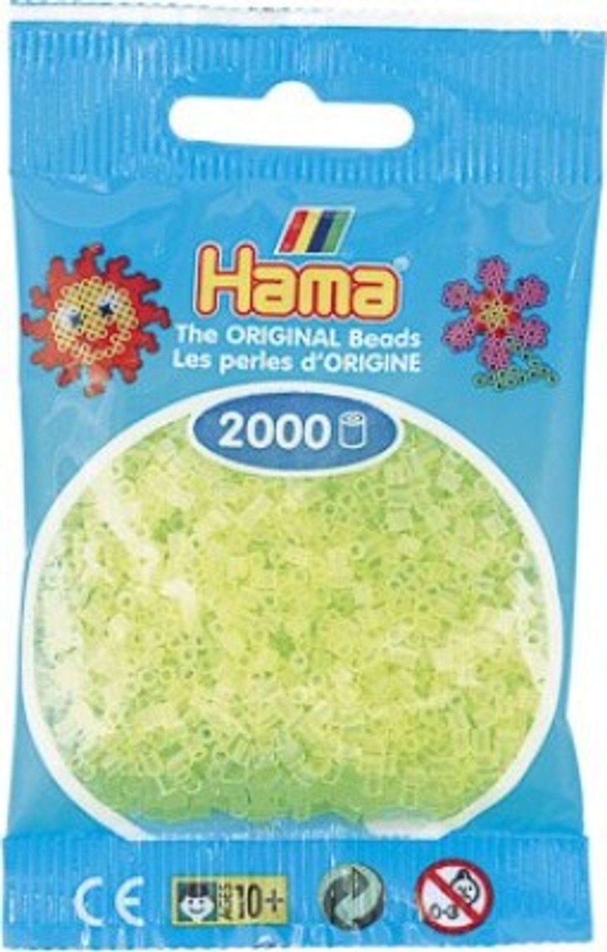 Hama Mini Perler - Neon Gul - 2.000 Stk. - 501-34