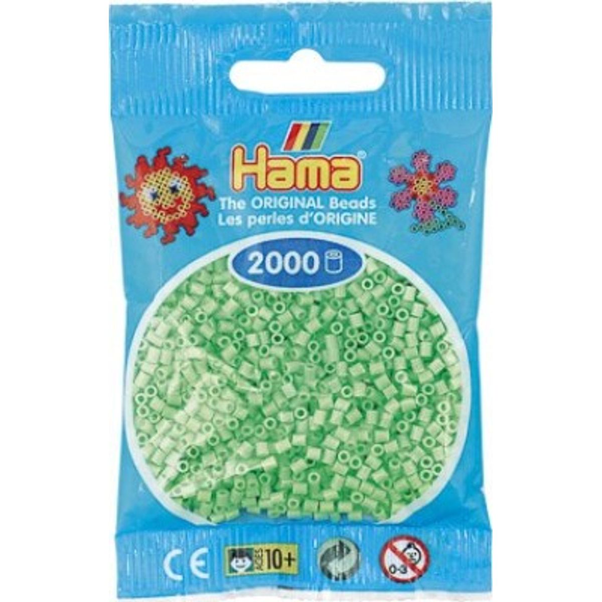 Hama Mini Perler - Pastel Grøn - 2.000 Stk. - 501-47