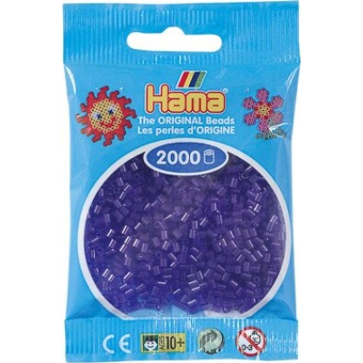 Hama Mini Perler - Transparent Lilla - 2.000 Stk. - 501-24