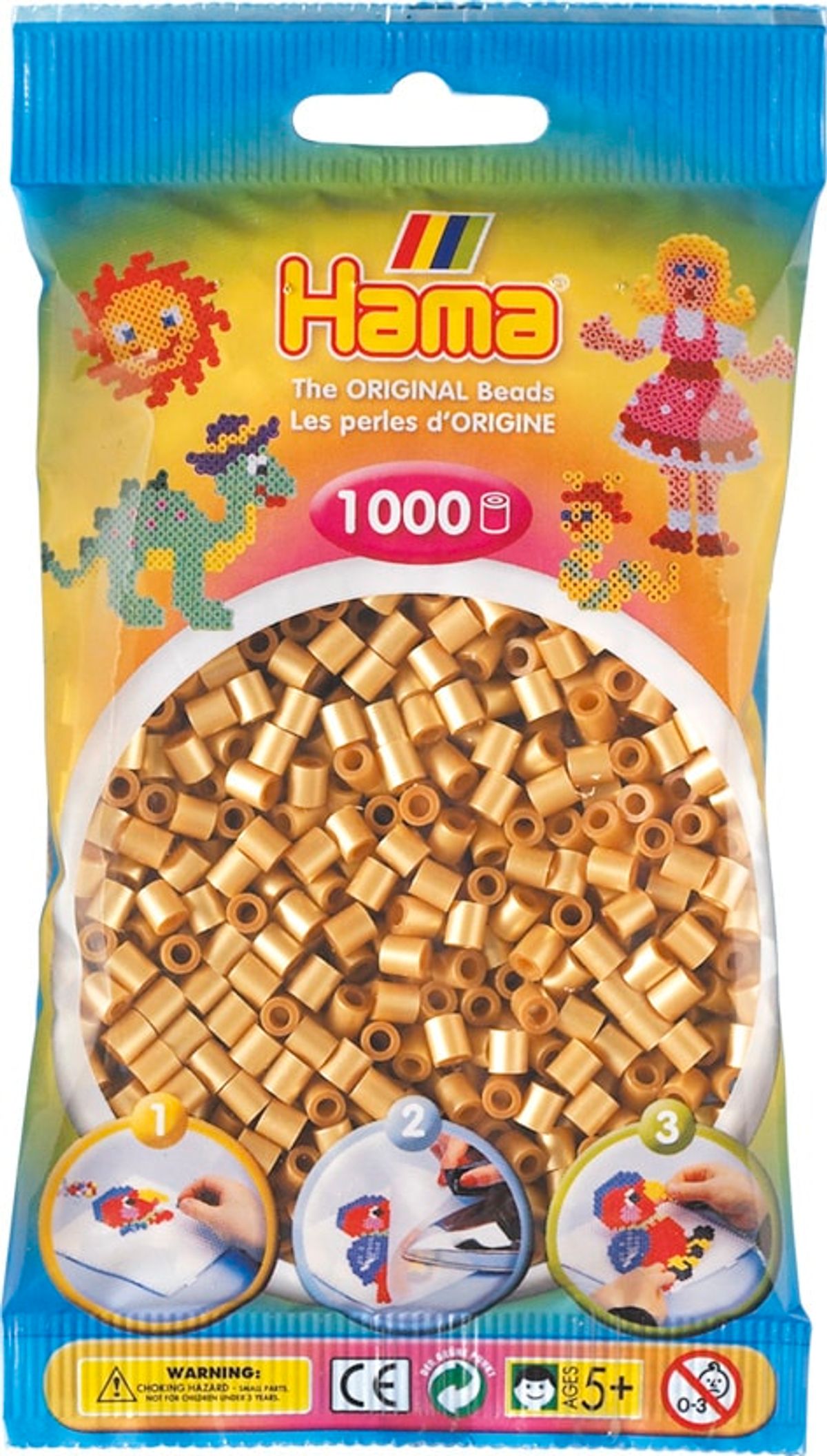 Hama Perler - 1000 stk guld - Midi (207-61)