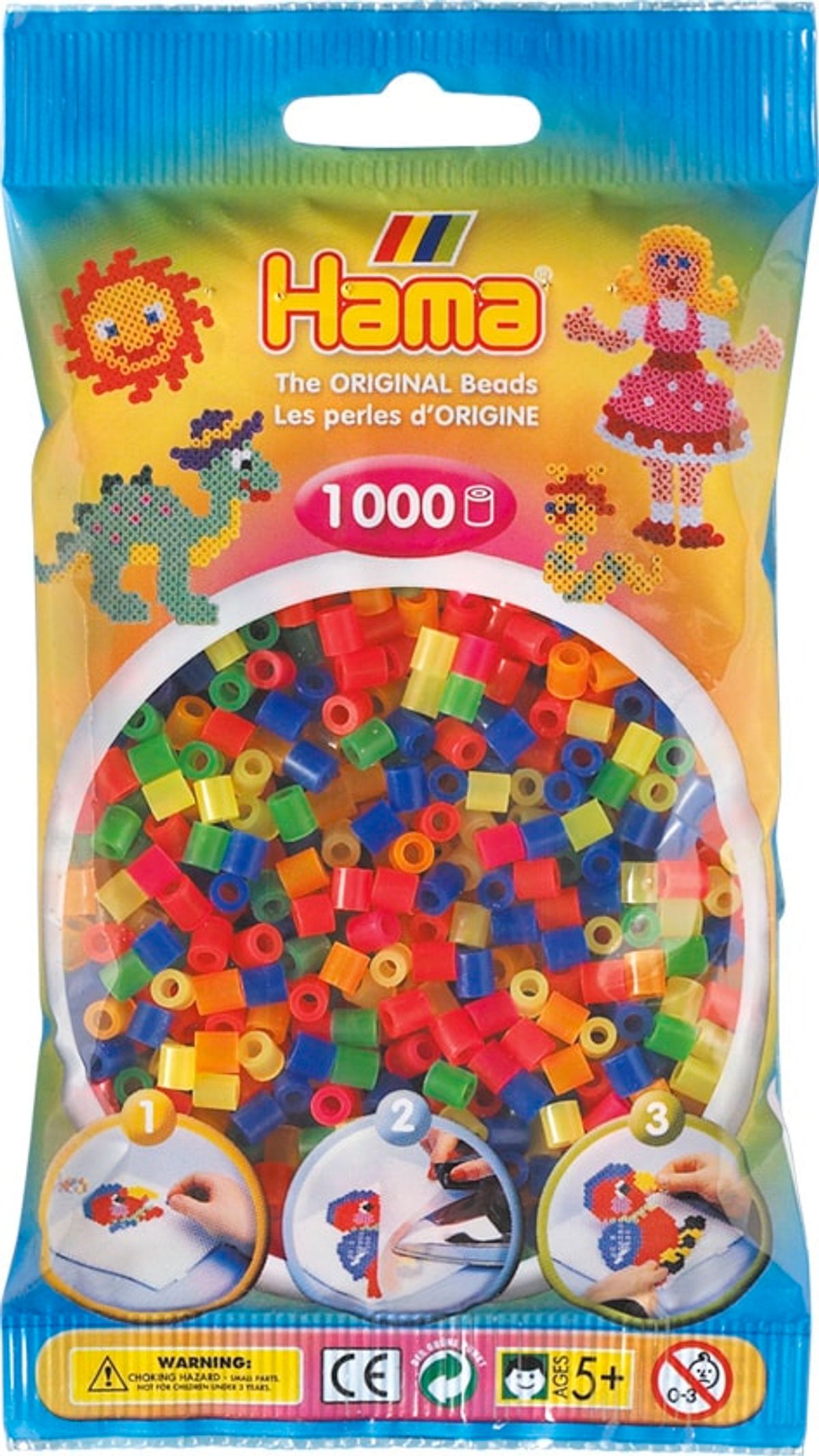 Hama Perler - 1000 stk neon mix - Midi (207-51)