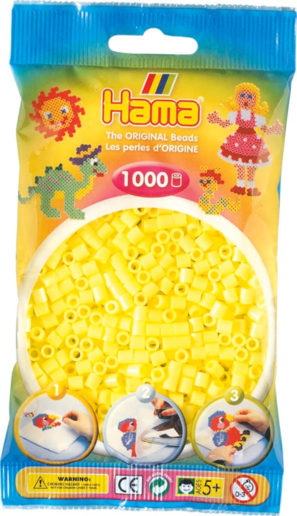 Hama Perler - 1000 stk Pastel gul - Midi (207-43)