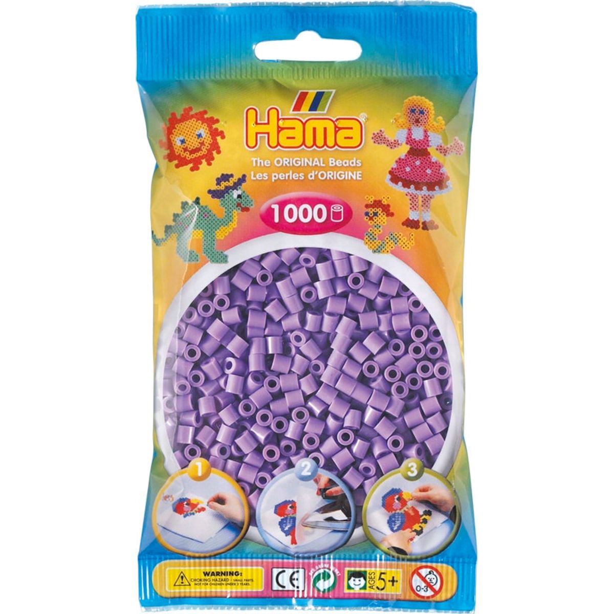 Hama perler 1000 stk Pastel Lilla Midi (207-45)