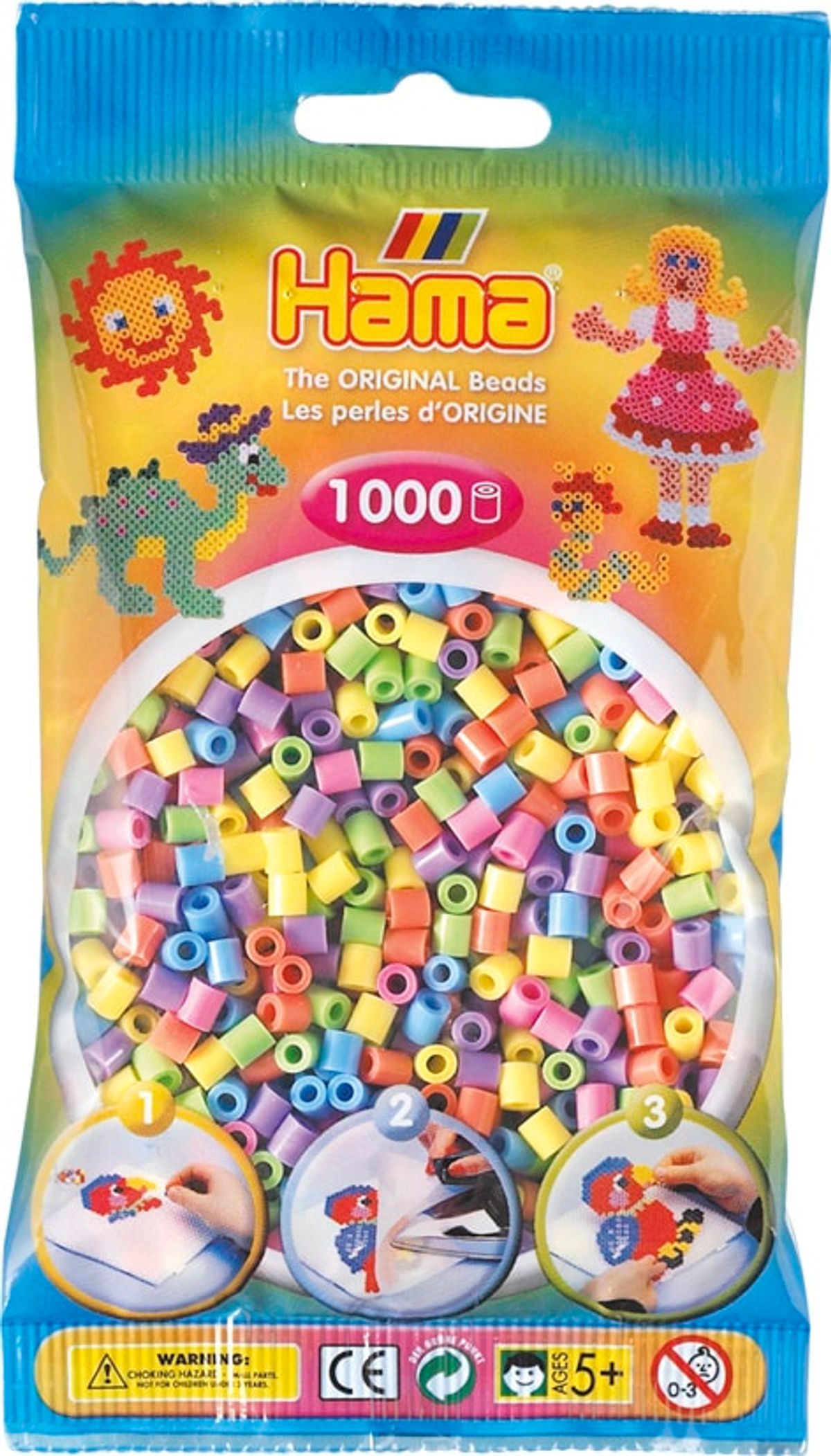 Hama Perler - 1000 stk Pastel mix - Midi (207-50)