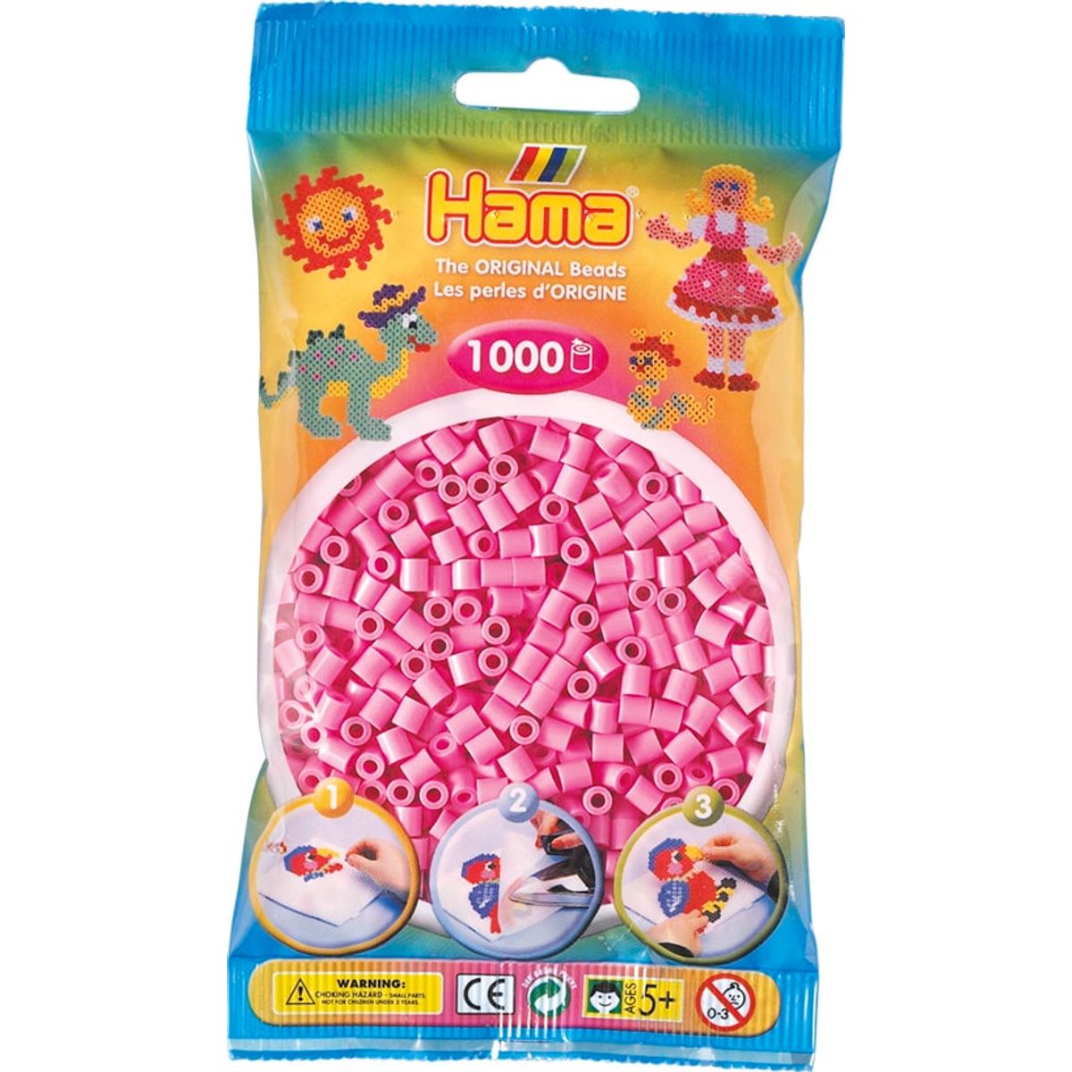 Hama Perler - 1000 stk Pastel pink - Midi (207-48)