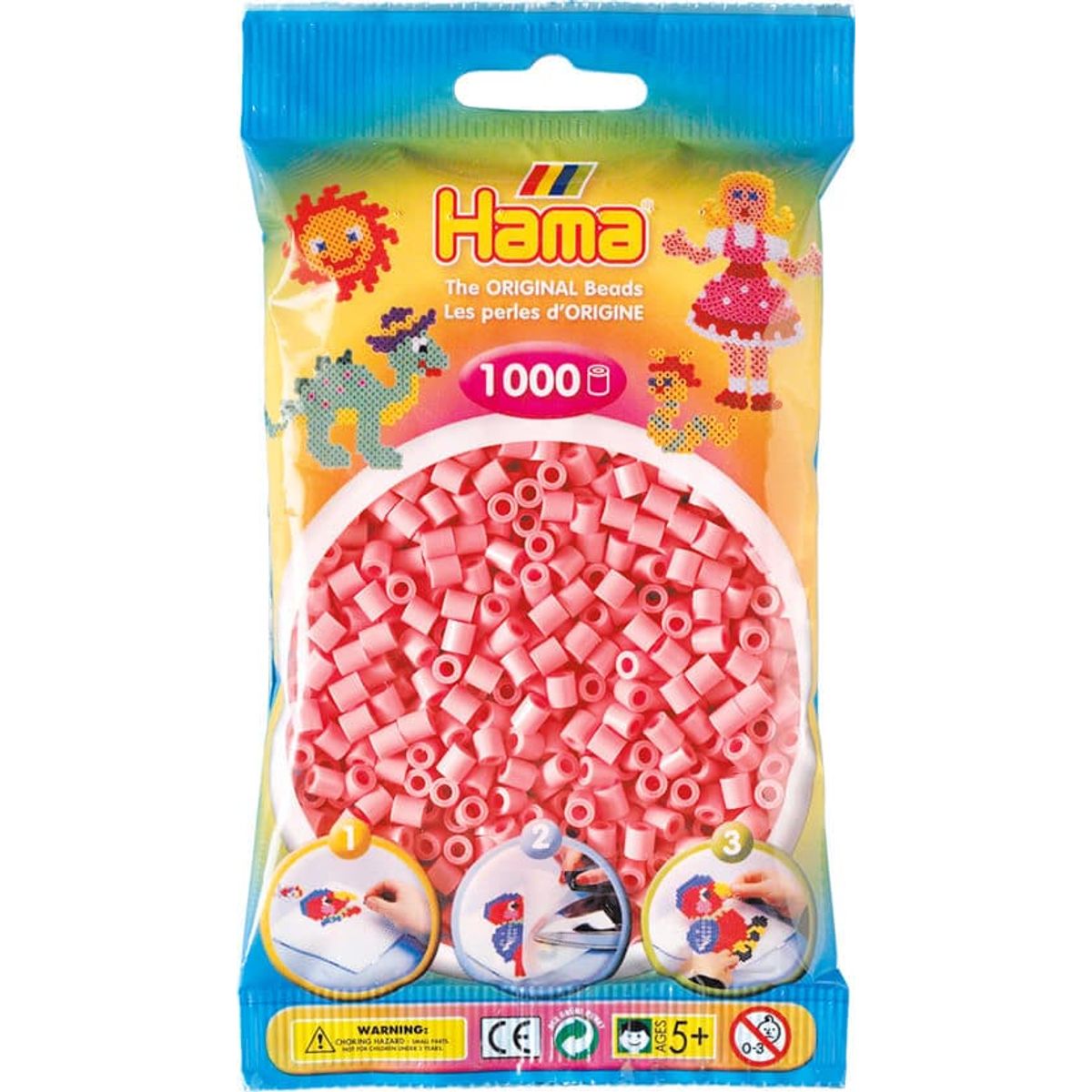 Hama Perler - 1000 stk pink - Midi (207-06)