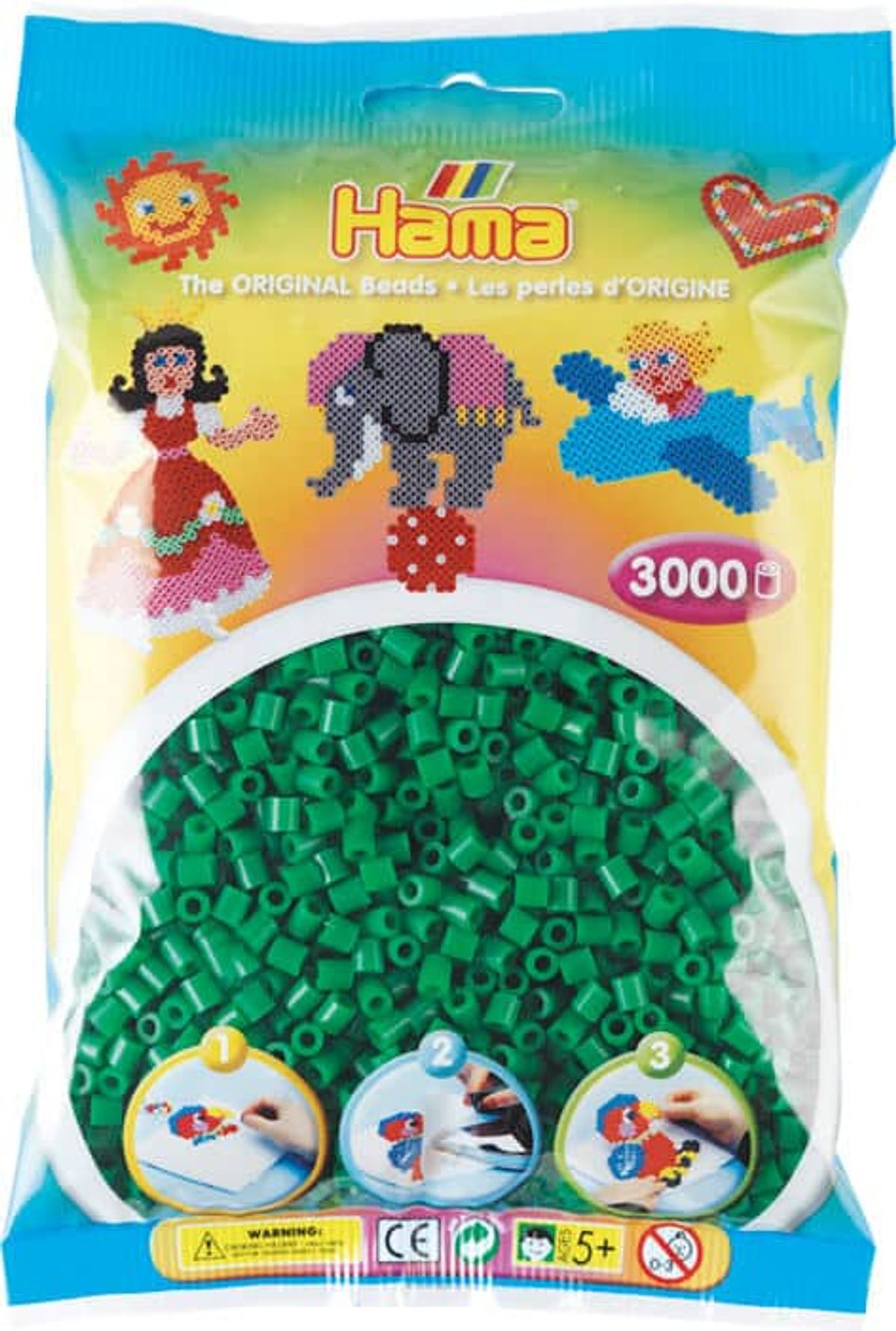 Hama Perler 3000 stk Grøn Midi (201-10)