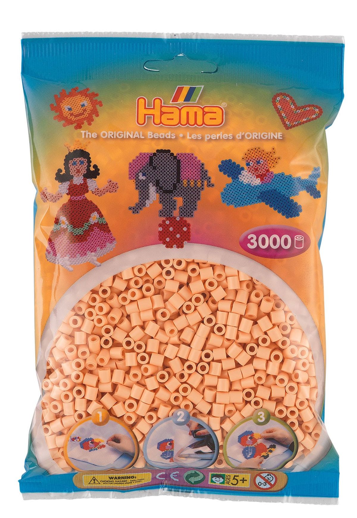 Hama Perler 3000 stk Lys fersken Midi (201-78)