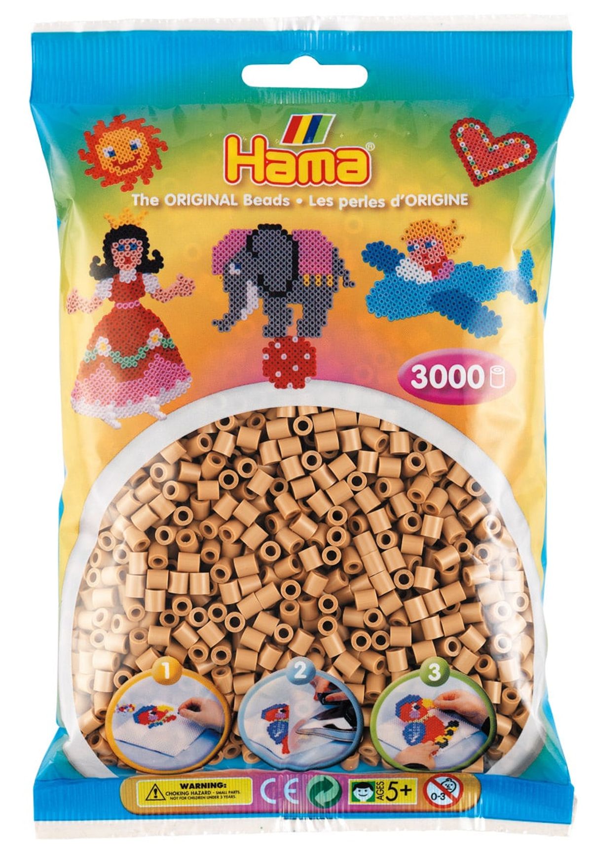 Hama Perler 3000 stk Lys Nougat Midi (201-75)