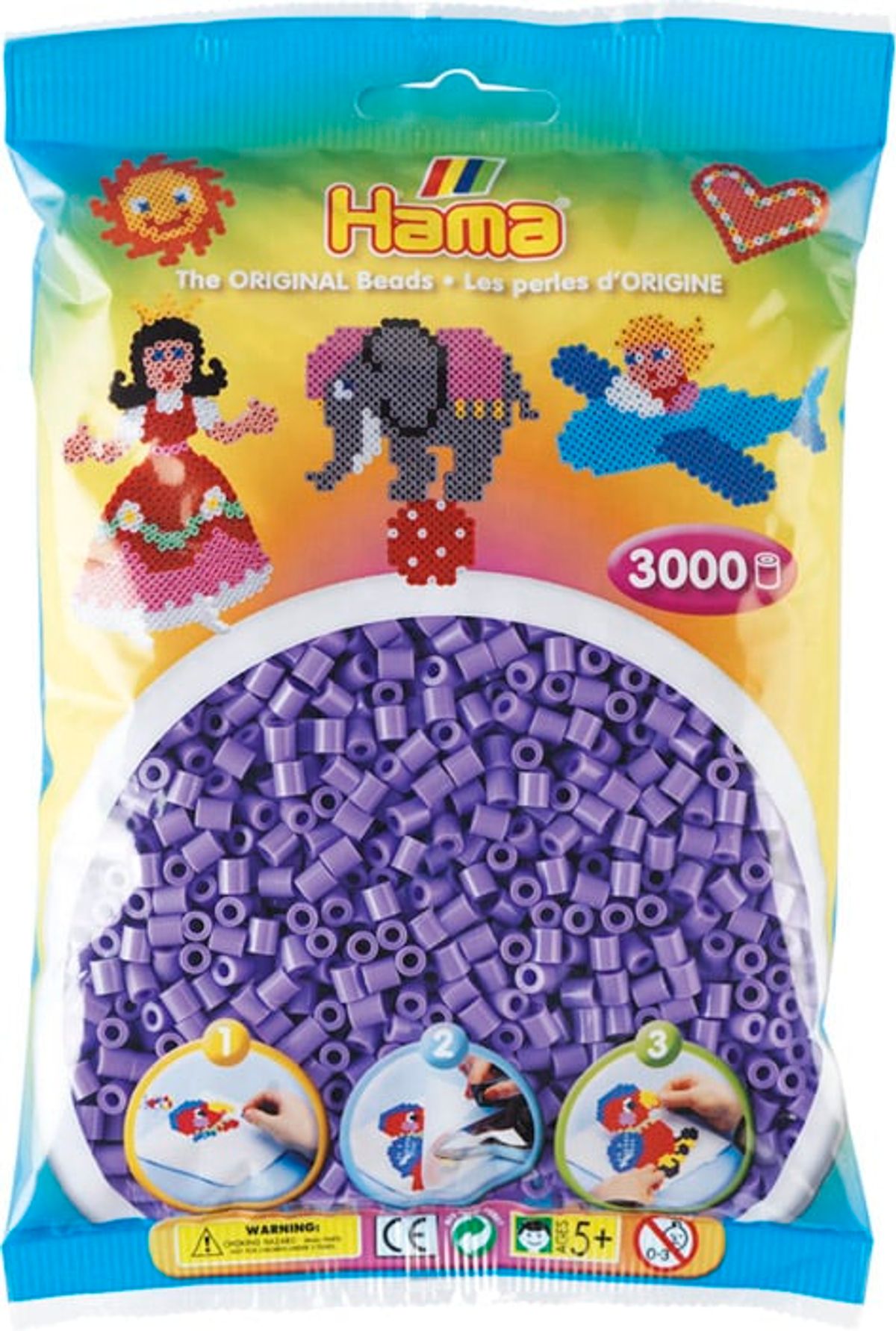 Hama Perler 3000 stk Pastel lilla Midi (201-45)