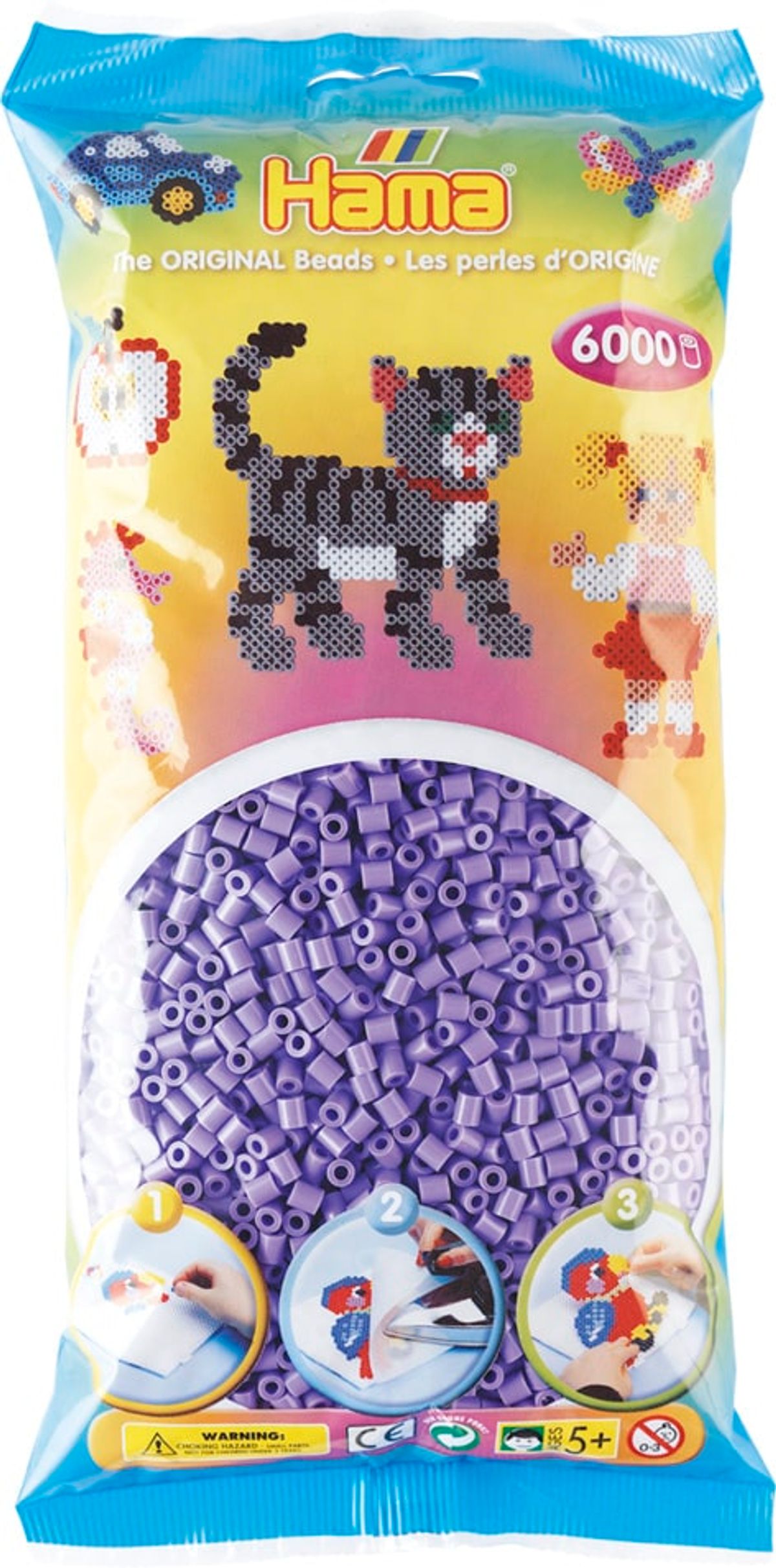 Hama Perler 6000 stk Pastel Lilla Midi (205-45)