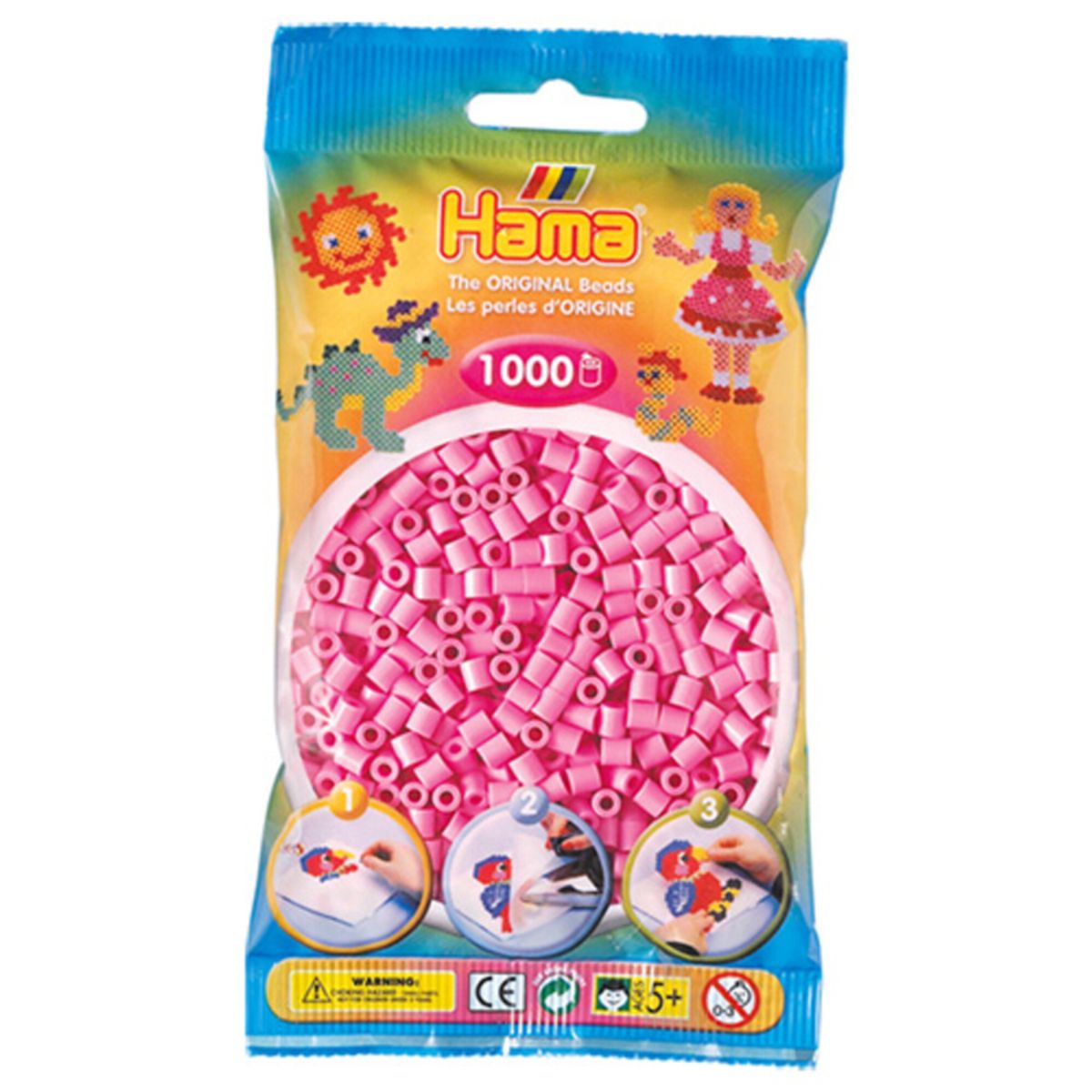 Hama perler midi 1000 stk - pastel pink-48