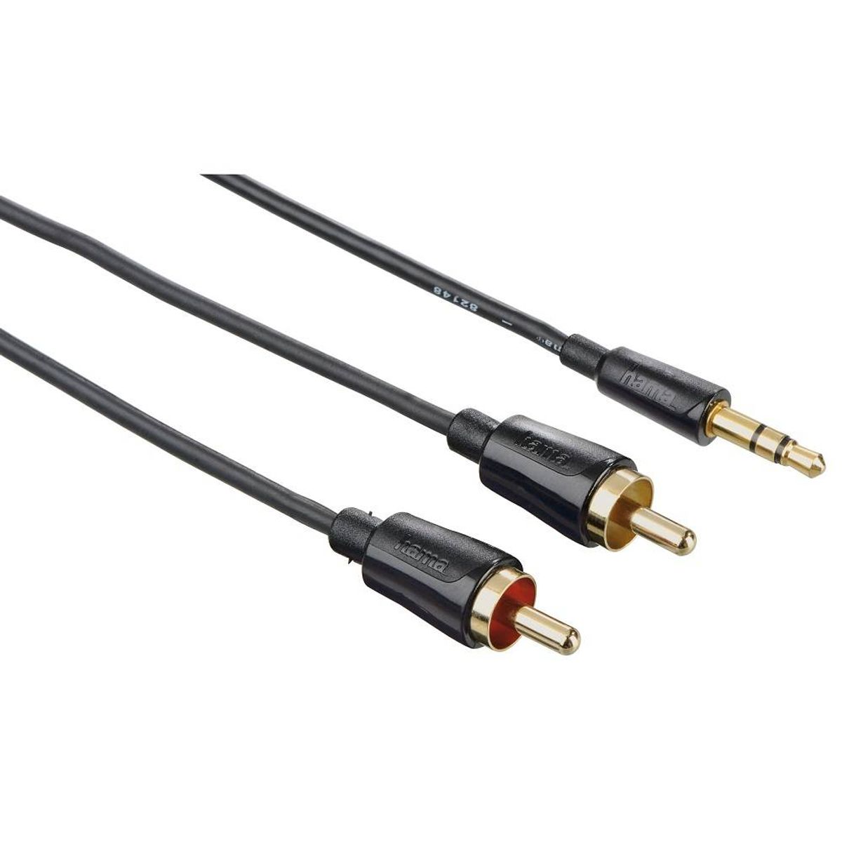 HAMA Slim Minijack 3.5mm til 2xPhono kabel - Guldbelagt - 1.5 m