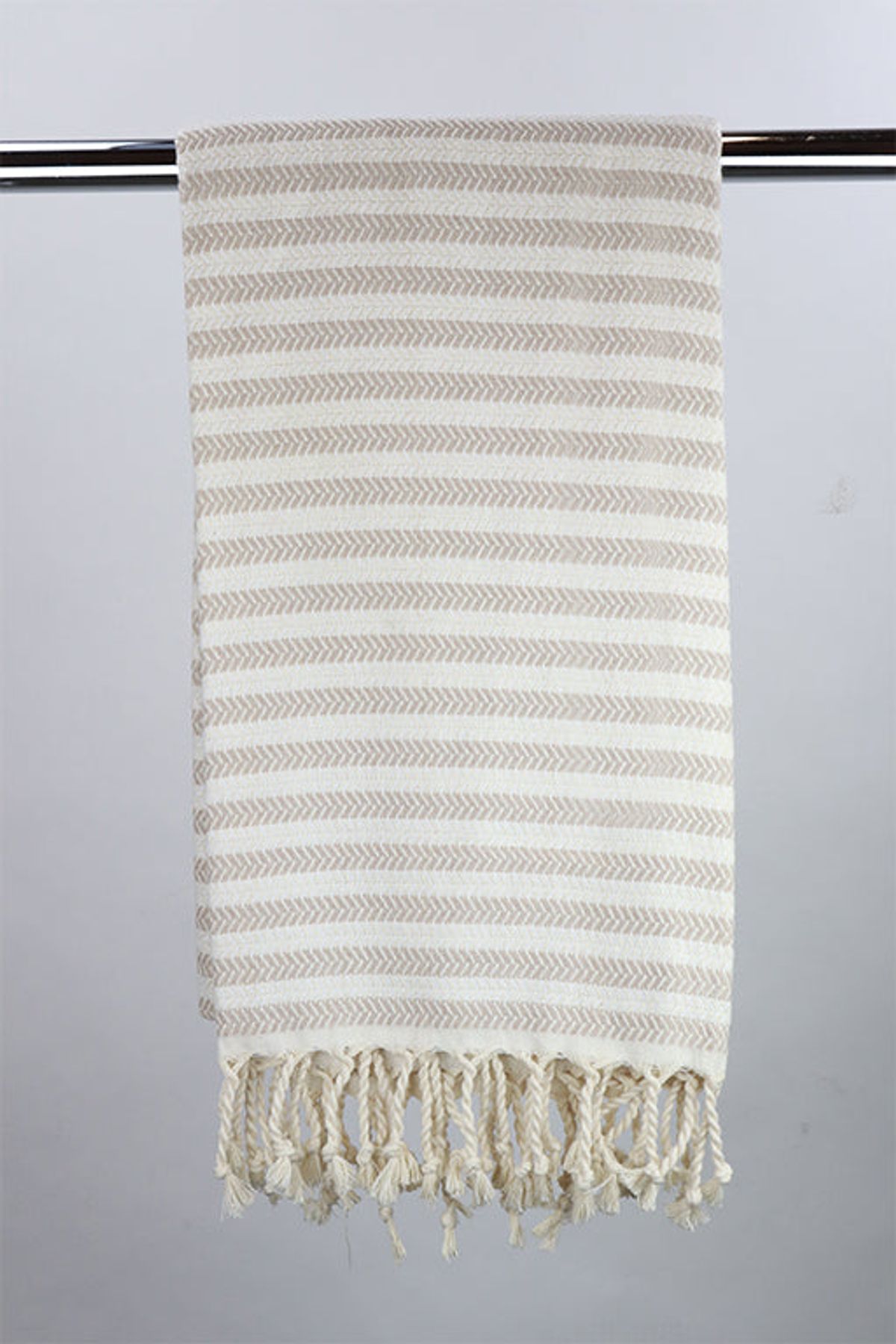 Hamam Single stripe Beige, lille eller stor - 50*100cm