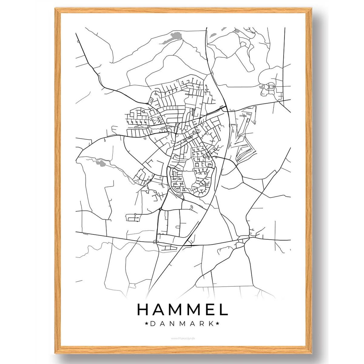 Hammel by plakat - hvid (Størrelse: L - 50x70cm (B2))