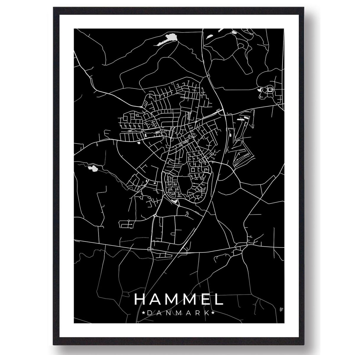 Hammel by plakat - sort (Størrelse: XS - 15x21cm (A5))