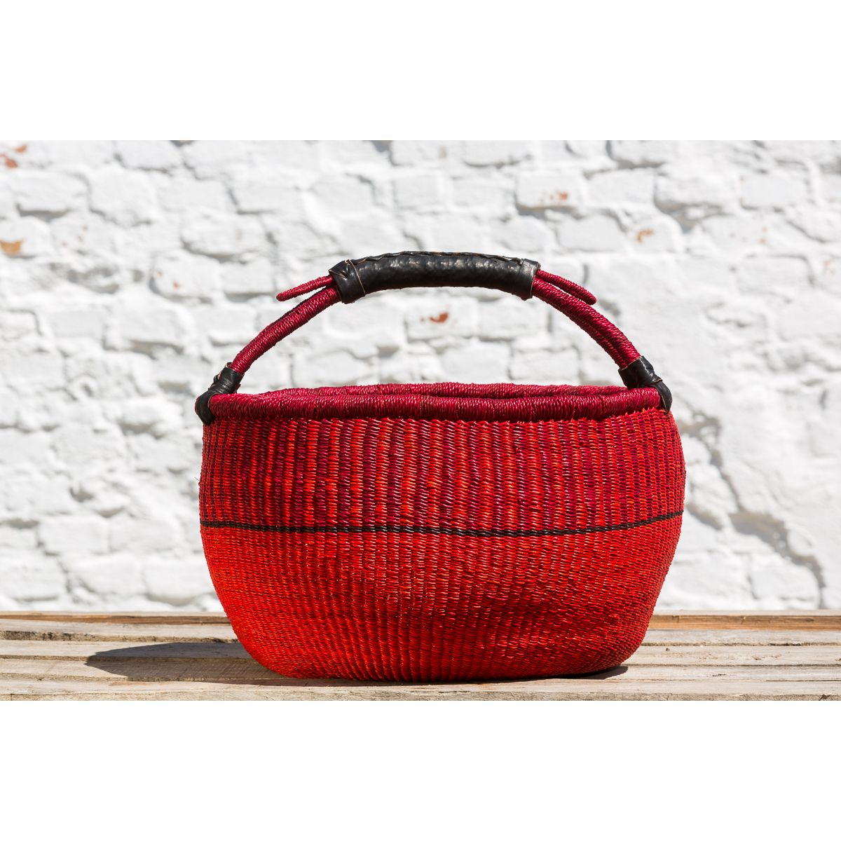 Hammerhus Fairtrade Bolga kurv L - red