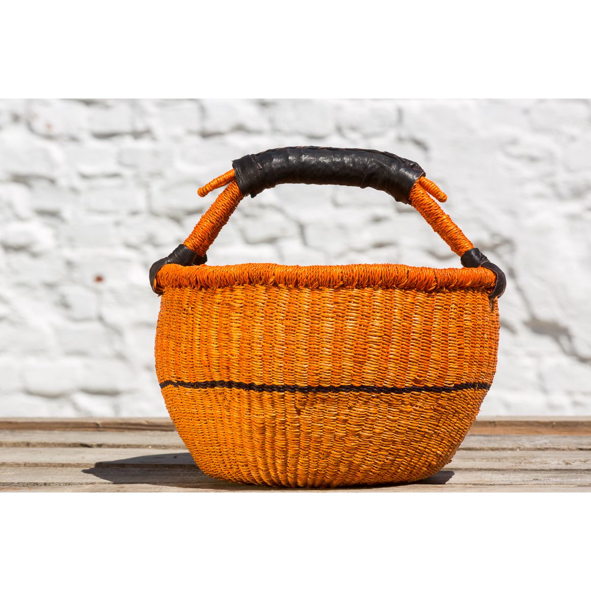 Hammerhus Fairtrade Original rund Bolga kurv M - orange