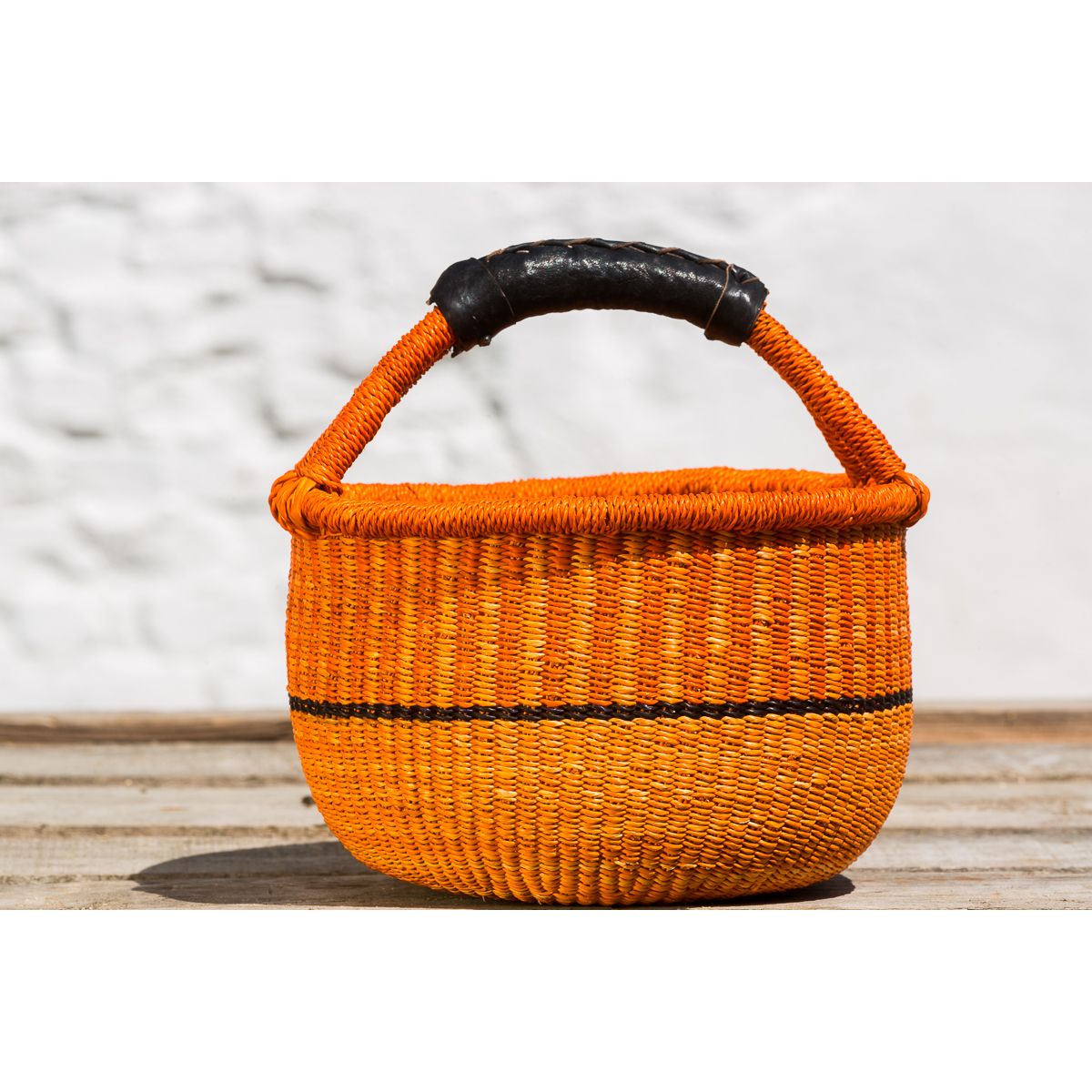 Hammerhus Fairtrade Original rund Bolga kurv S - orange