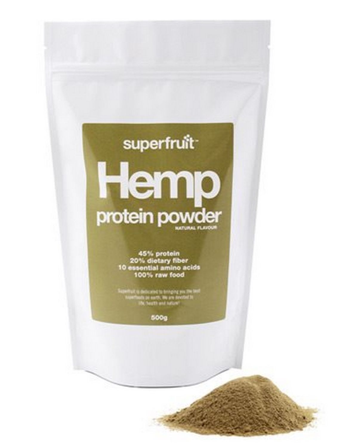 Hamp protein pulver (hemp powder) Superfruit, 500g.