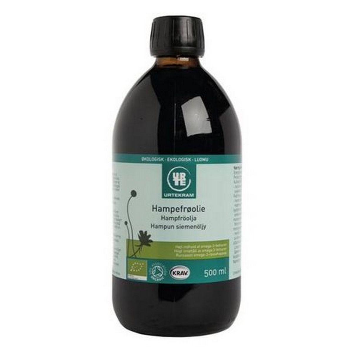 Hampefrøolie Ø Urtekram, 500ml.