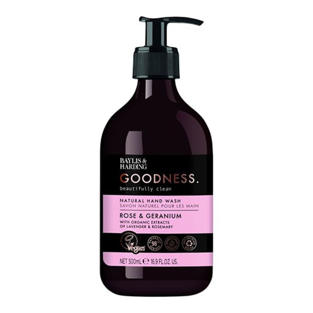 Hand Wash rose & geranium - 500 ml - Baylis & Harding Goodness