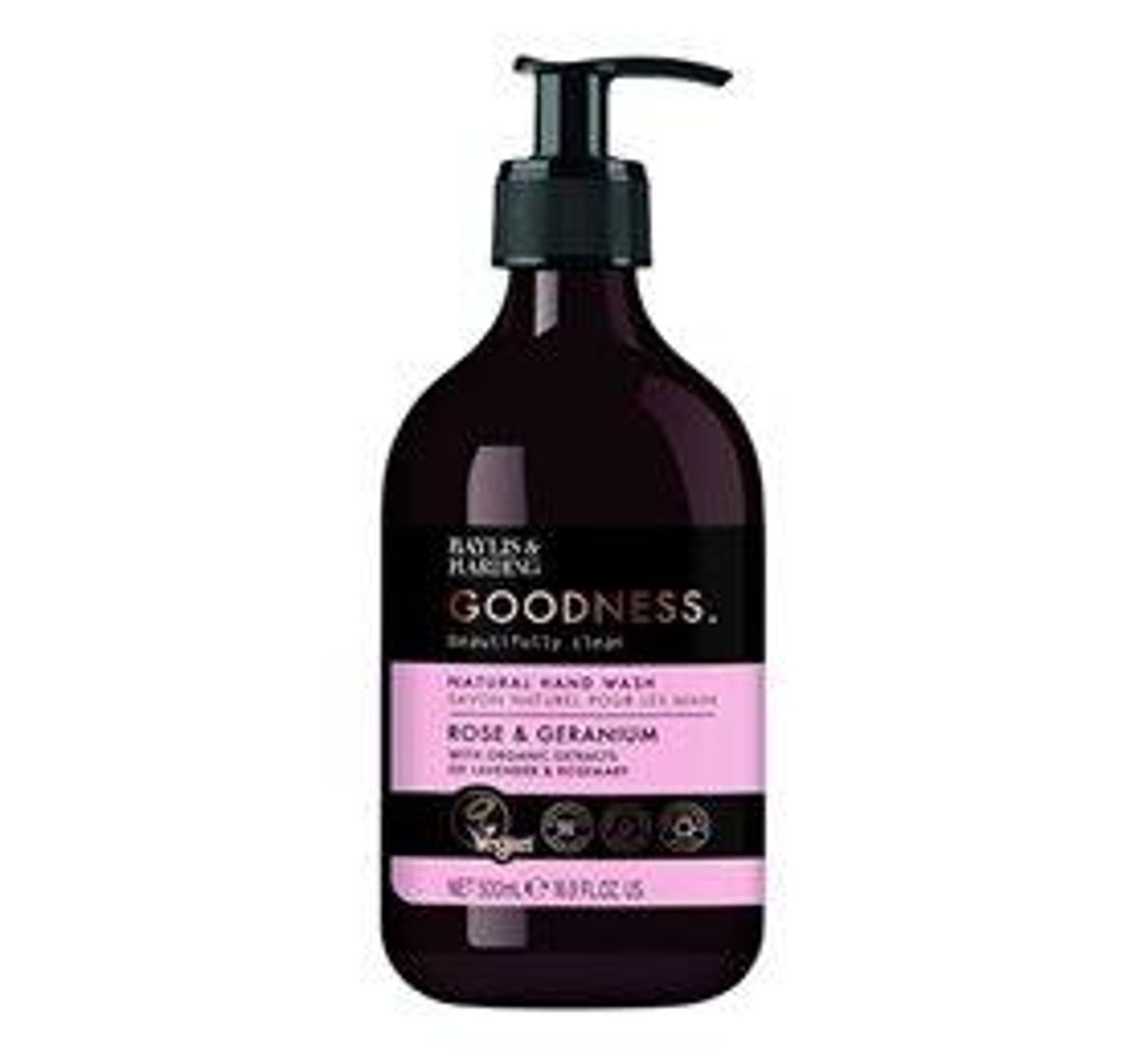 Hand Wash rose & geranium Baylis & Harding Goodness - 500 ml