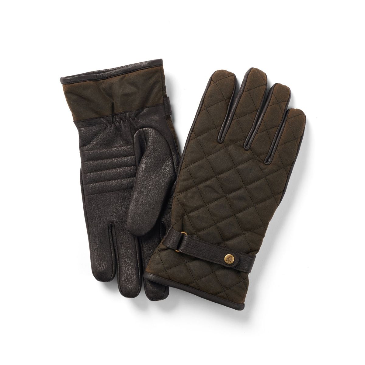 Handske Wax-Leather, oilskin/læder, oliven/brun - L